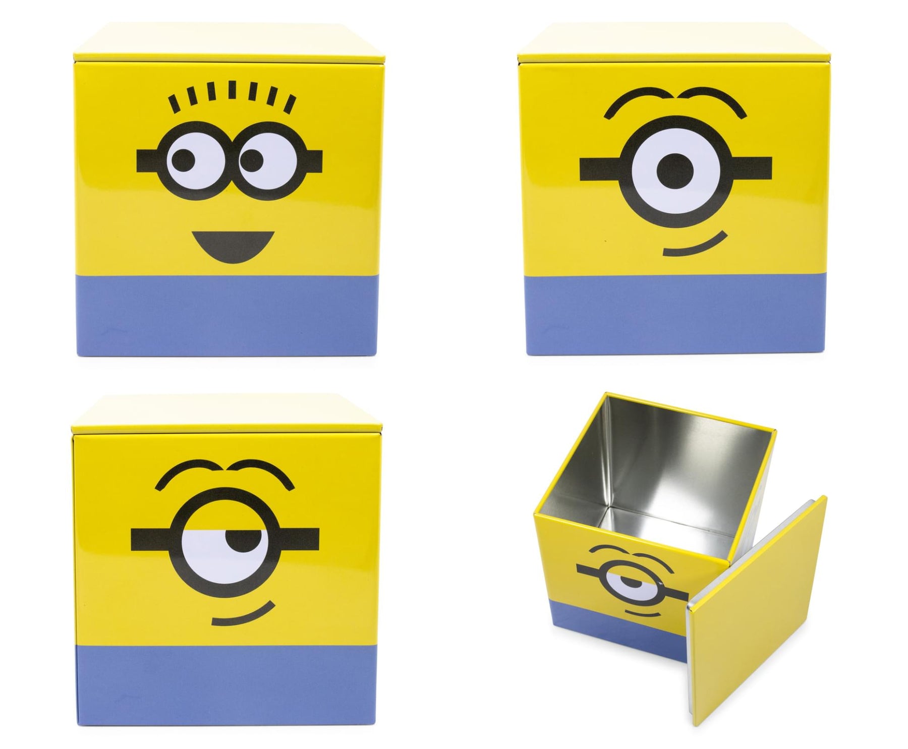 Despicable Me Minions Tin Storage Box Cube Organizer with Lid | 4 Inches