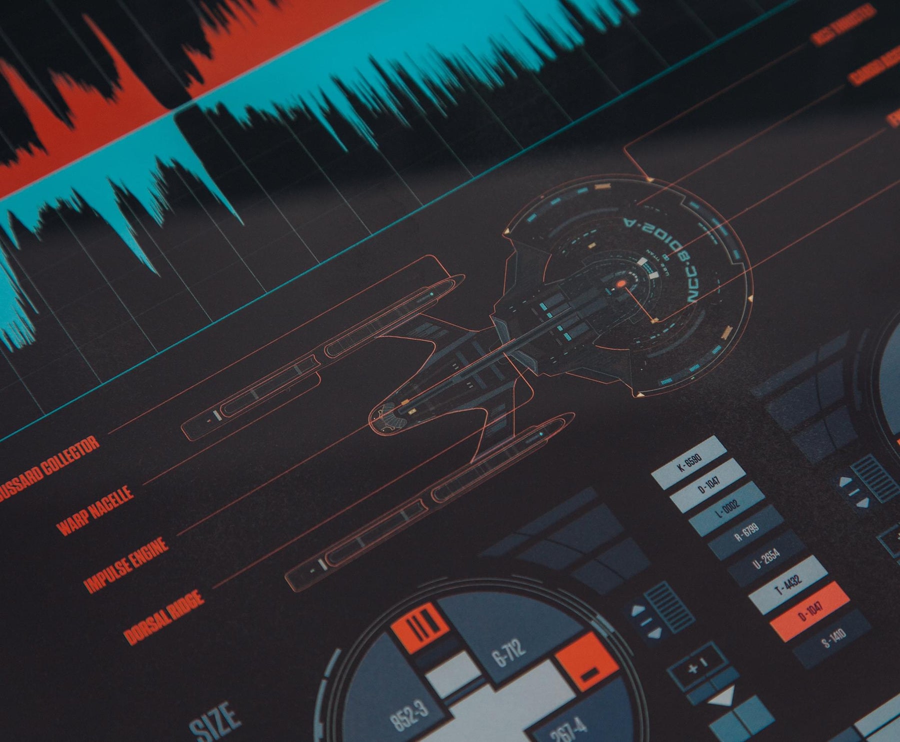 Star Trek: Picard LCARS Glass Cutting Board