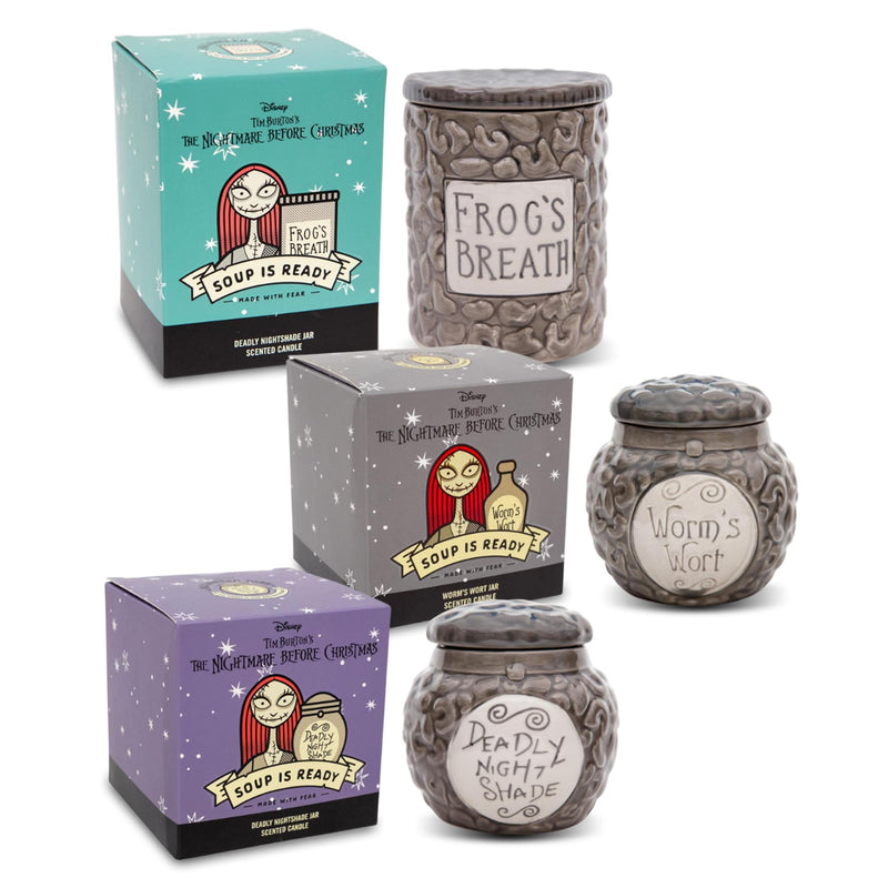 Nightmare Before Christmas Sally Jar 3-Piece Ceramic Candle Set
