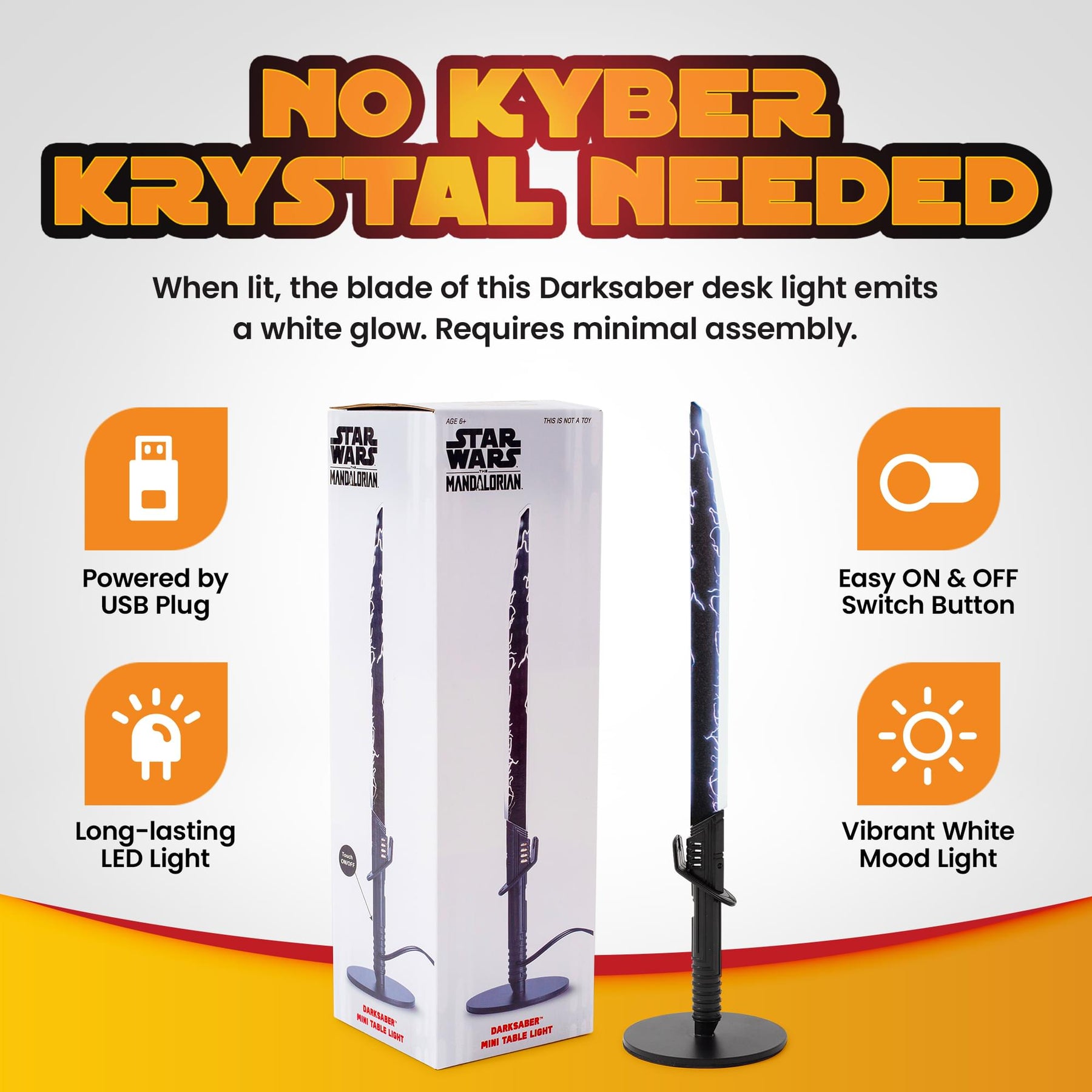 Star Wars Darksaber 12-Inch Desktop LED Mood Light