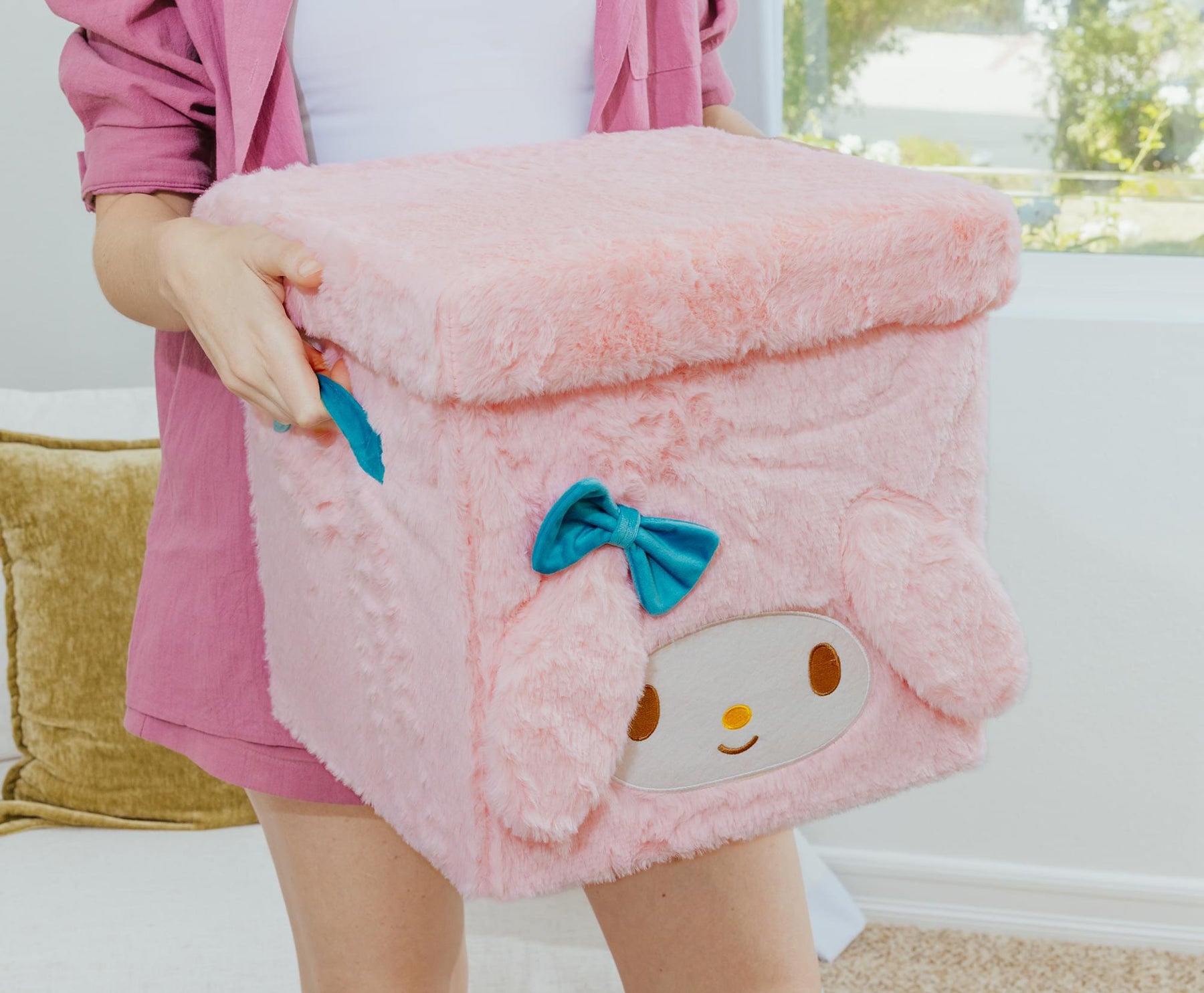 Sanrio My Melody 13-Inch Plush Storage Bin With Lid