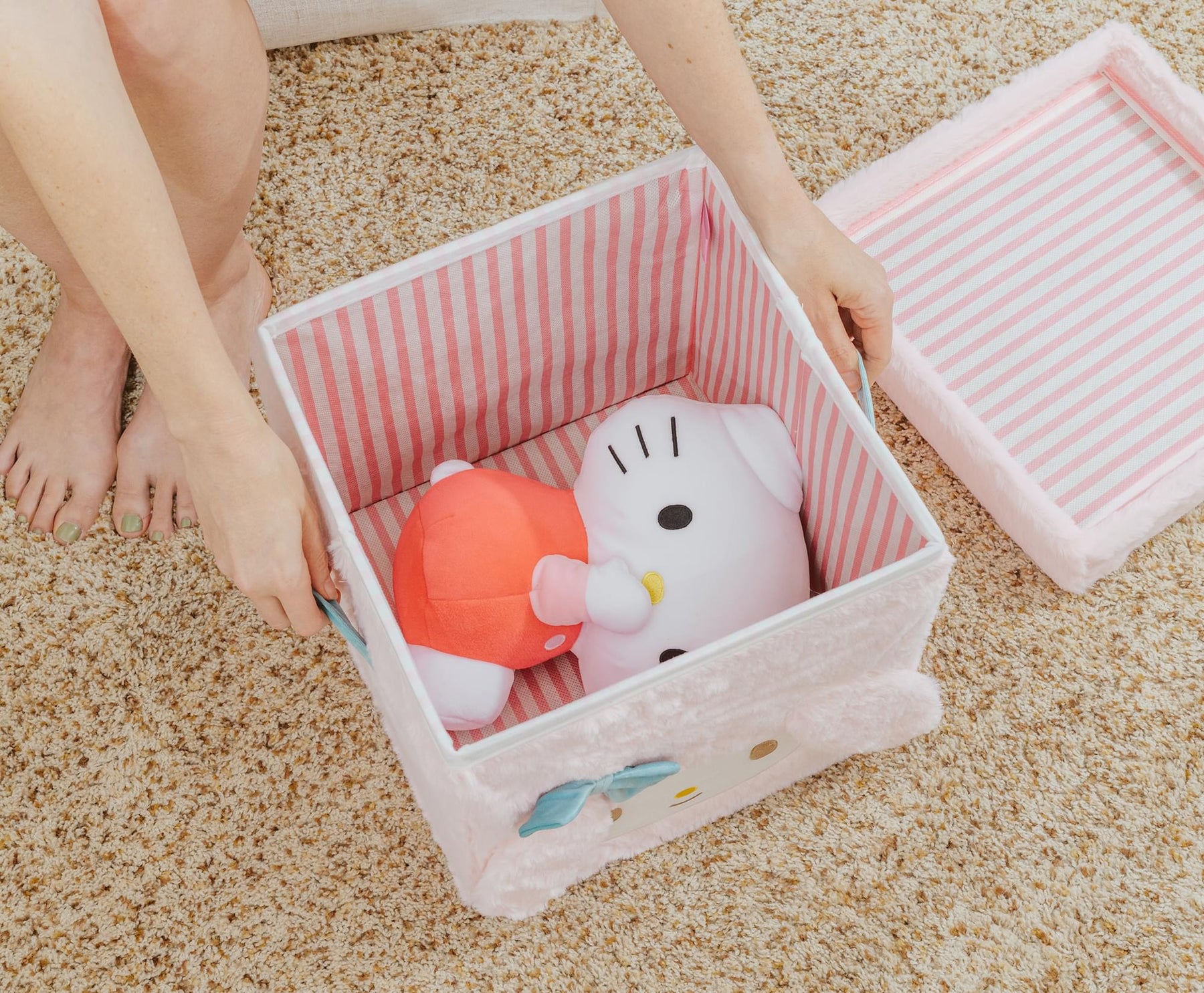 Sanrio My Melody 13-Inch Plush Storage Bin With Lid