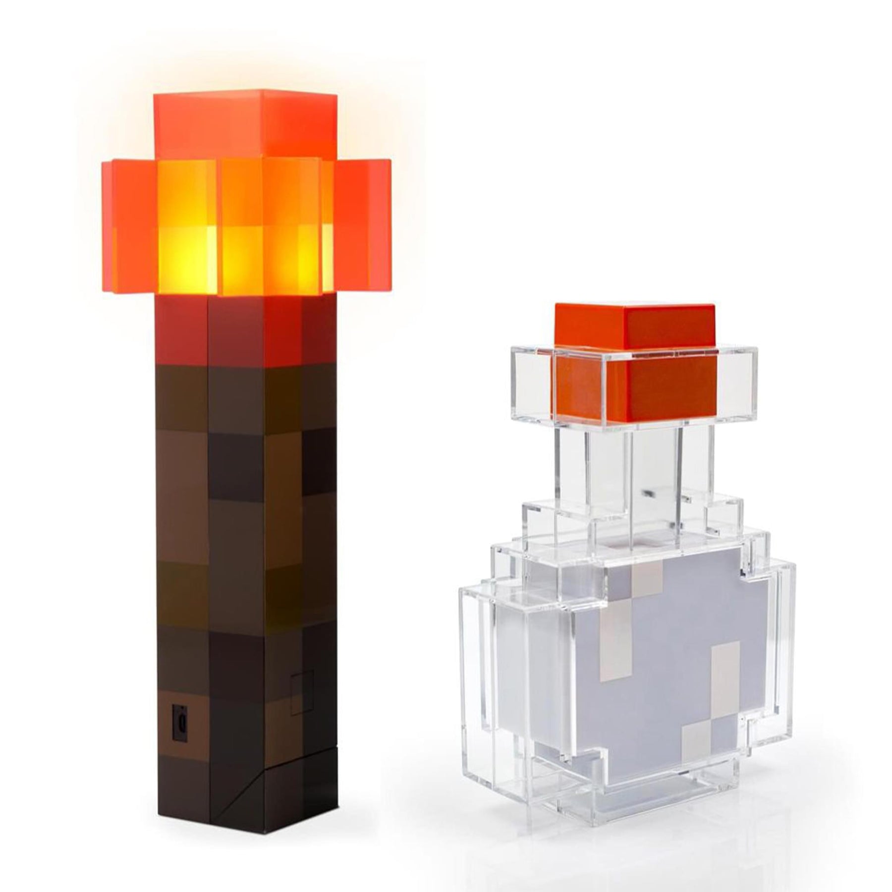 Minecraft 2-Piece Light Bundle | Potion Bottle & Redstone Torch Lamp
