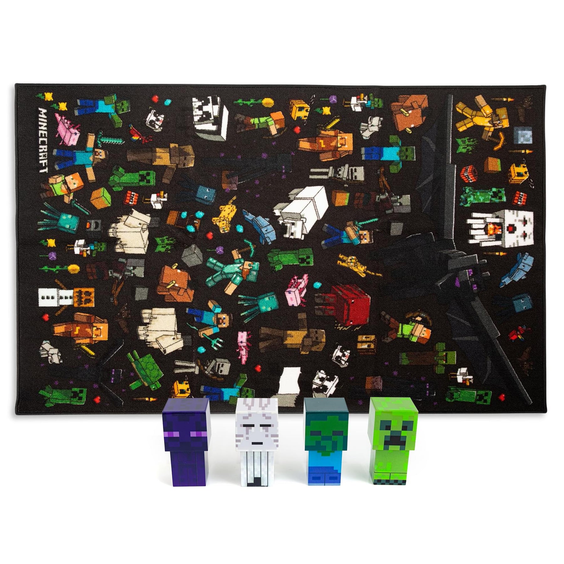 Minecraft 2-Piece Mob Décor Bundle | Area Rug & Mini Mob Mood Light Set