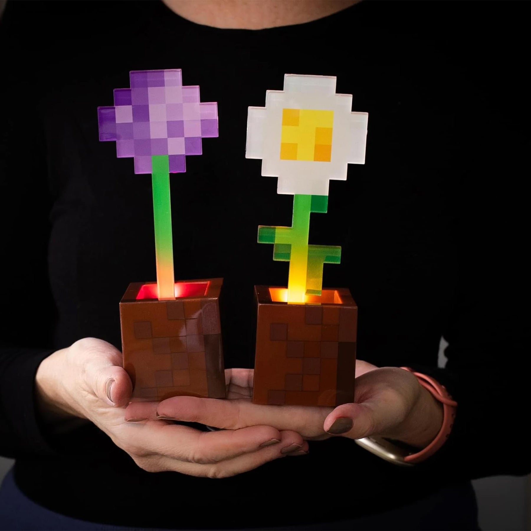 Minecraft 2-Piece Flower Pot Mood Light Bundle