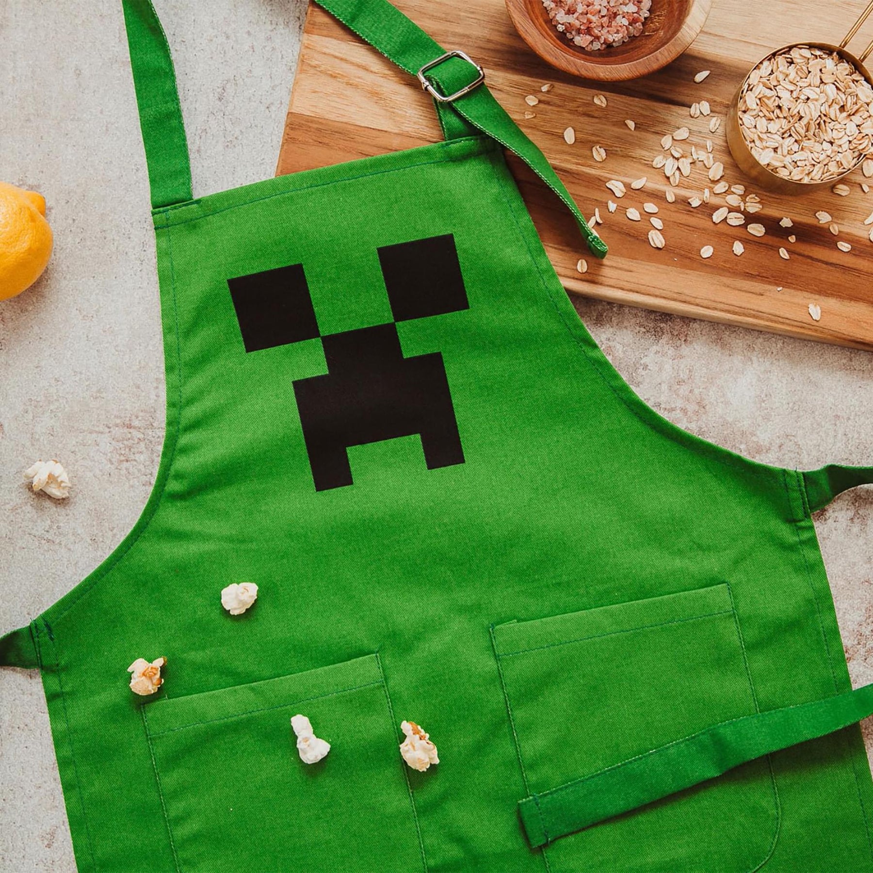 Minecraft Kitchen Set: Creeper Youth Apron & TNT Cookie Jar