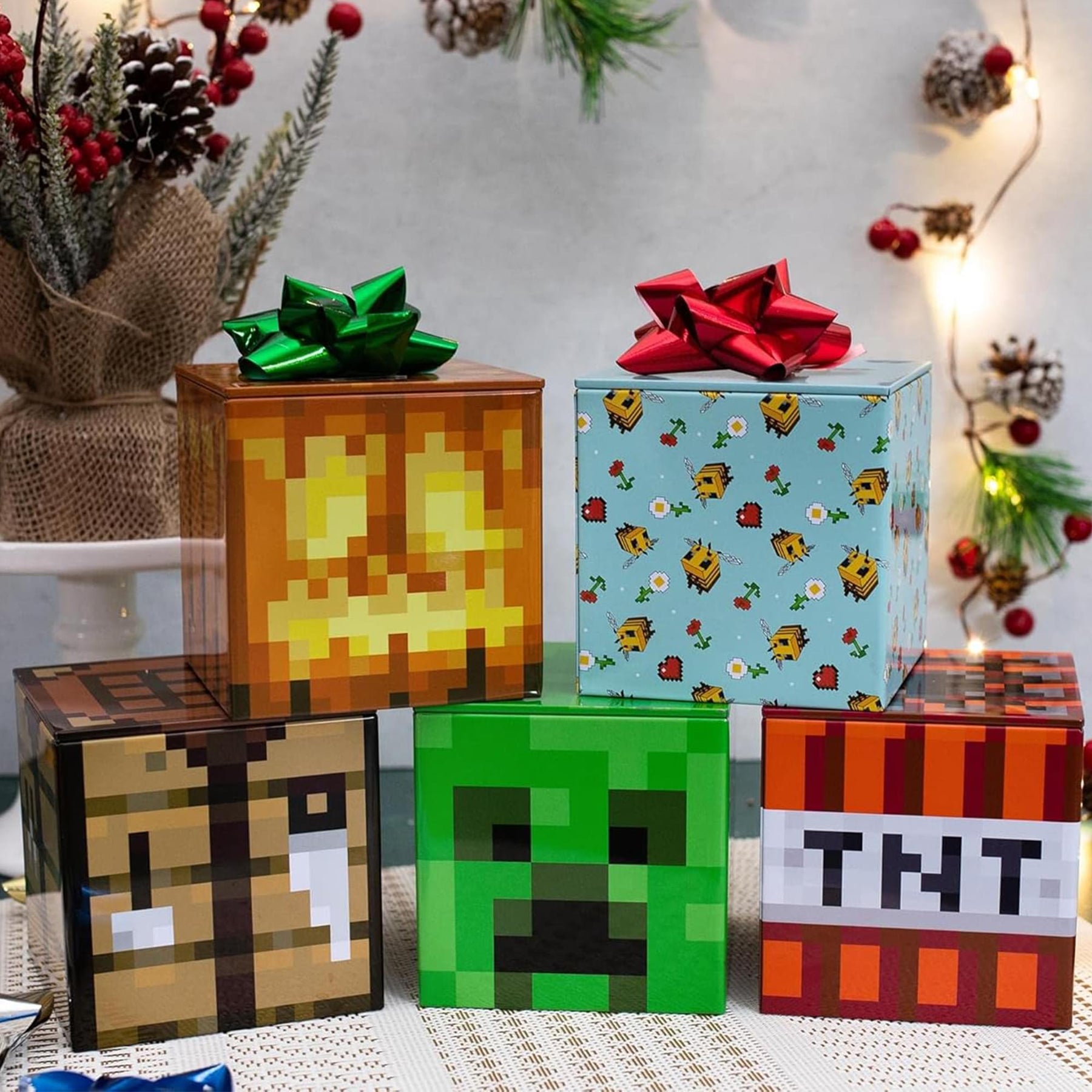 Minecraft 5-Piece 4 Inch Tin Storage Box Bundle