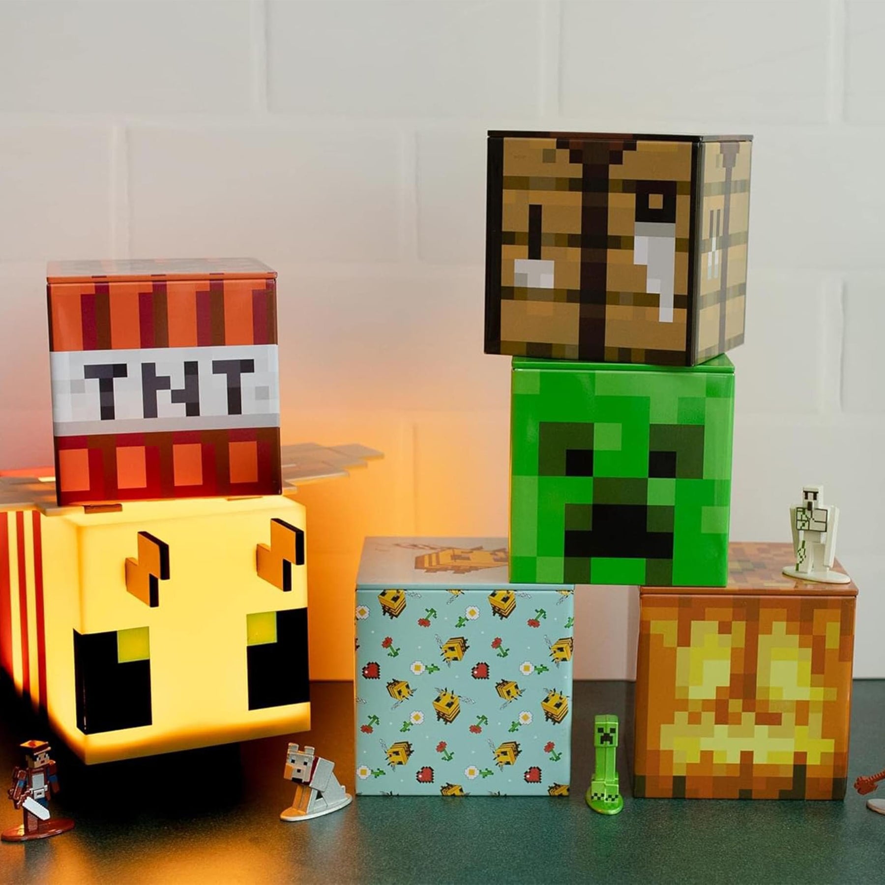 Minecraft 5-Piece 4 Inch Tin Storage Box Bundle