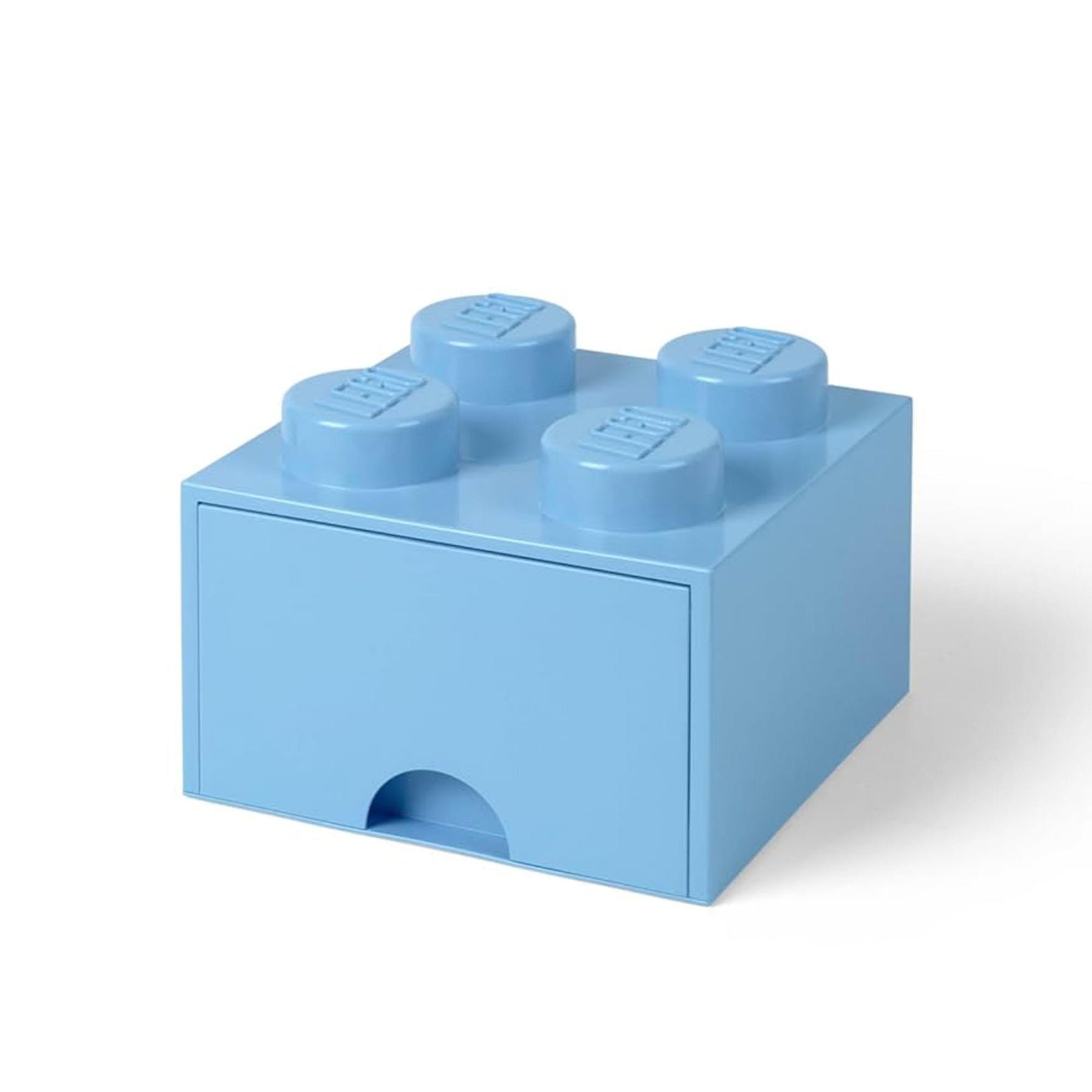 LEGO Brick Drawer, 4 Knobs, 1 Drawer, Stackable Storage Box, Light Blue