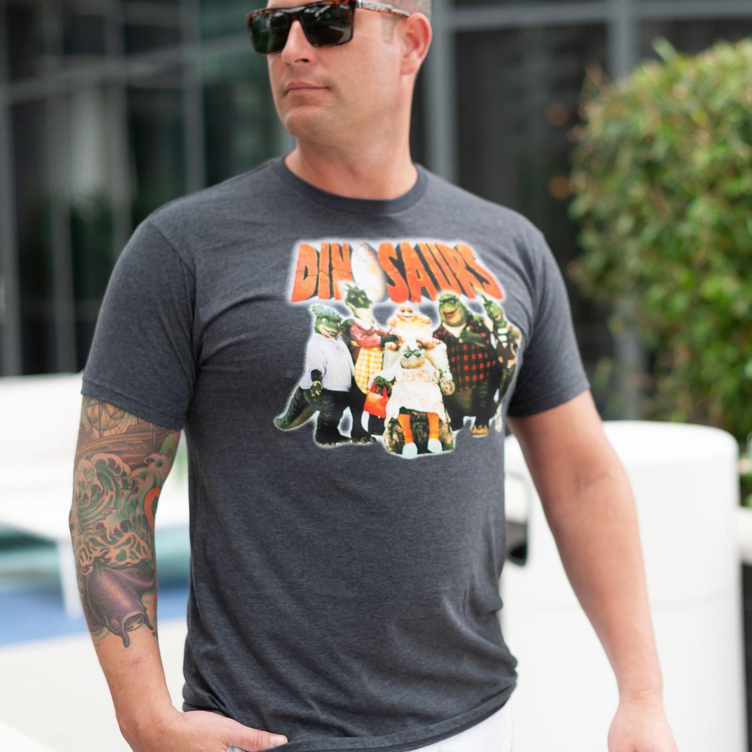 ABC's Dinosaurs Logo & Cast Men's Grey T-Shirt