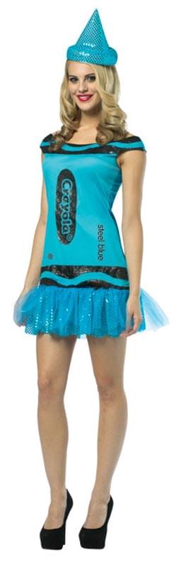 Crayola Glitz & Glitter Dress Costume Adult: Steel Blue