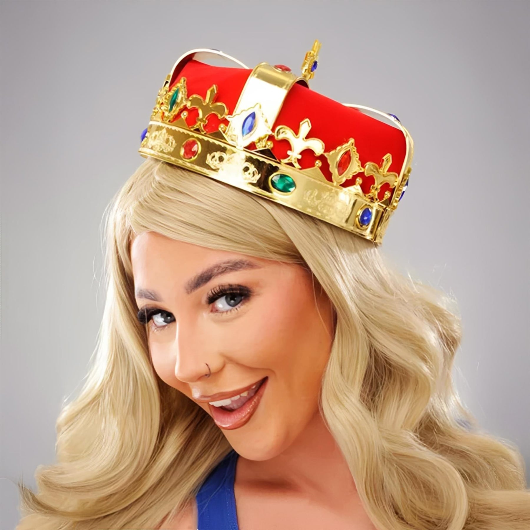 Jewelled Fabric Crown Adult Costume Accessory