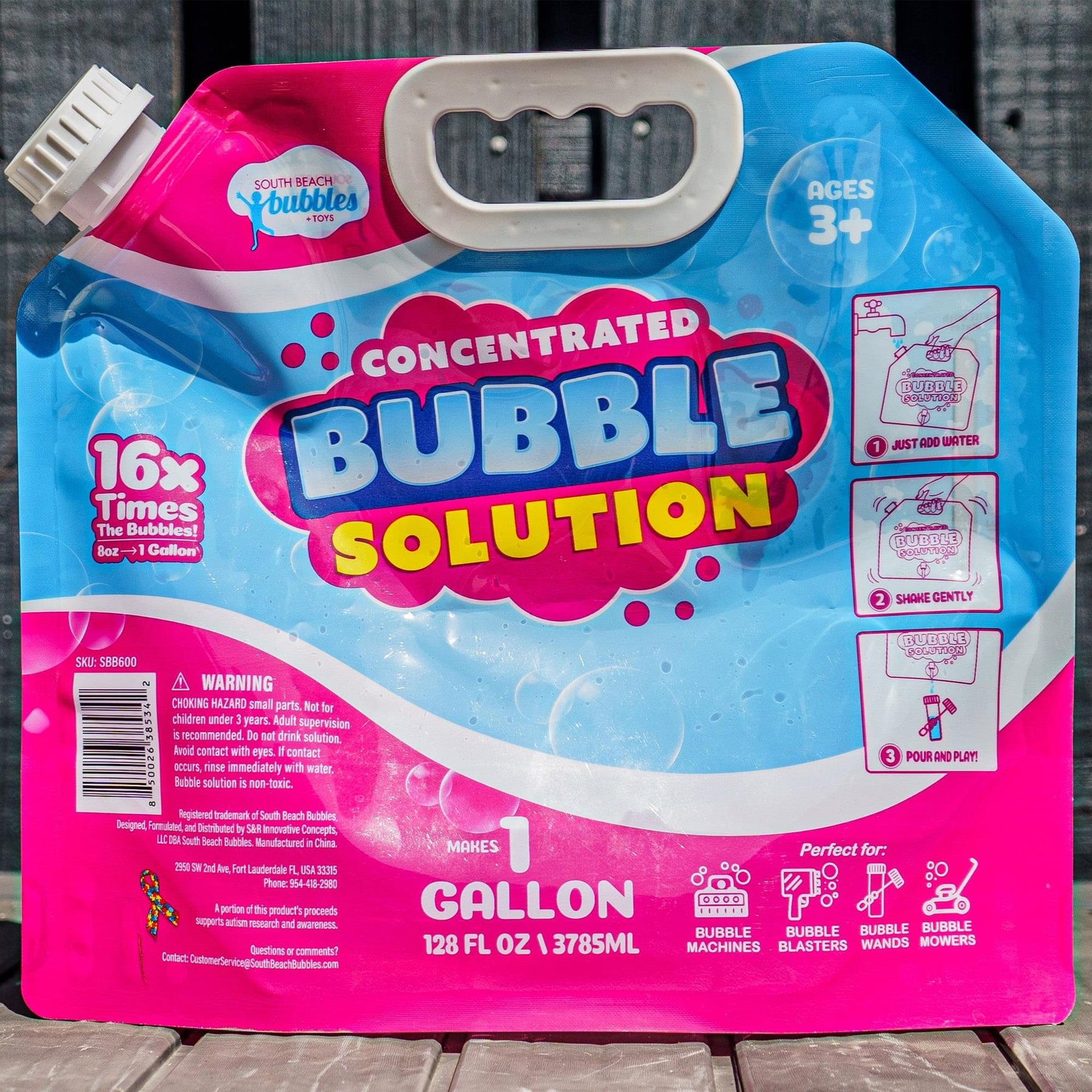 Concentrated Bubble Solution With Dispenser | Makes 1 Gallon