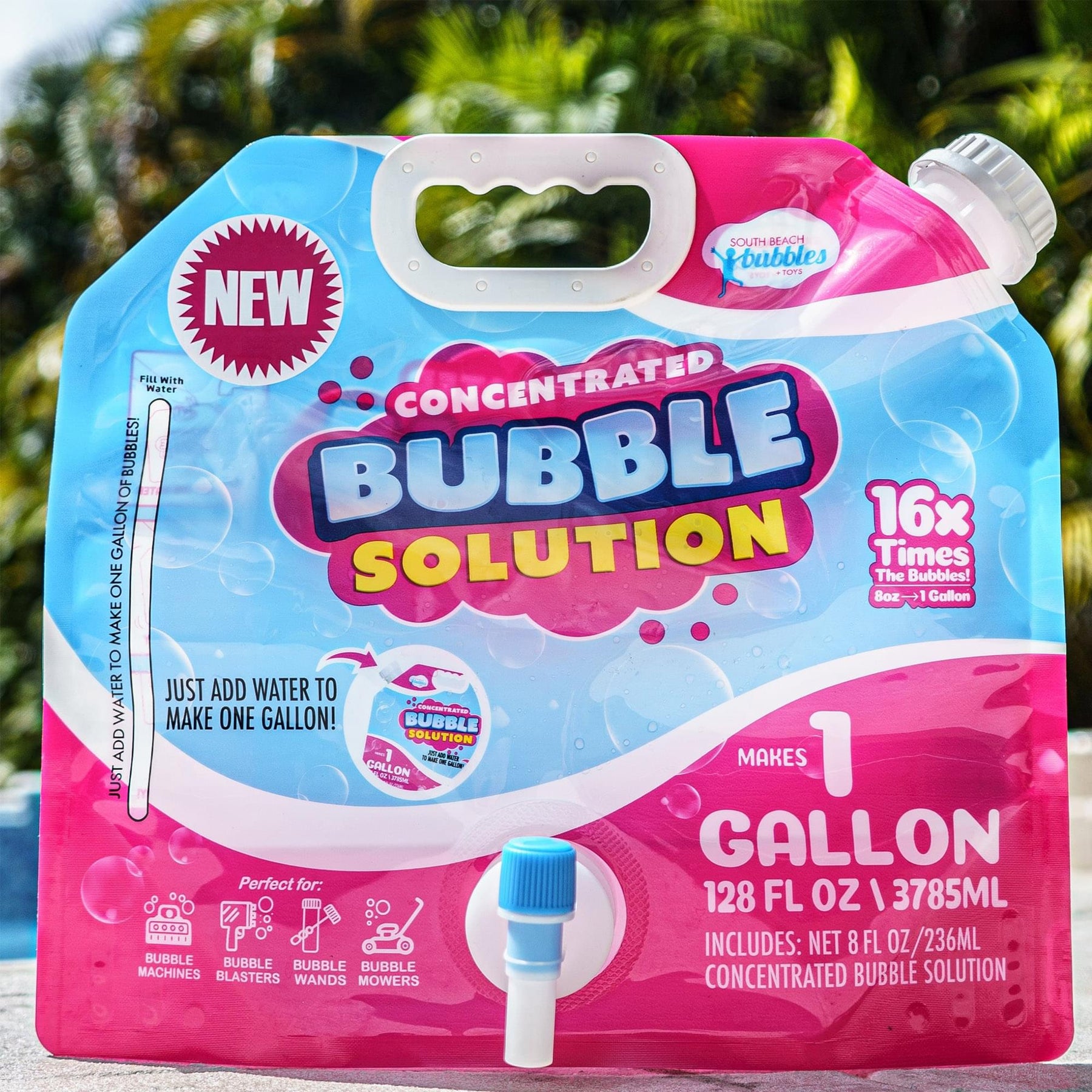 Concentrated Bubble Solution With Dispenser | Makes 1 Gallon