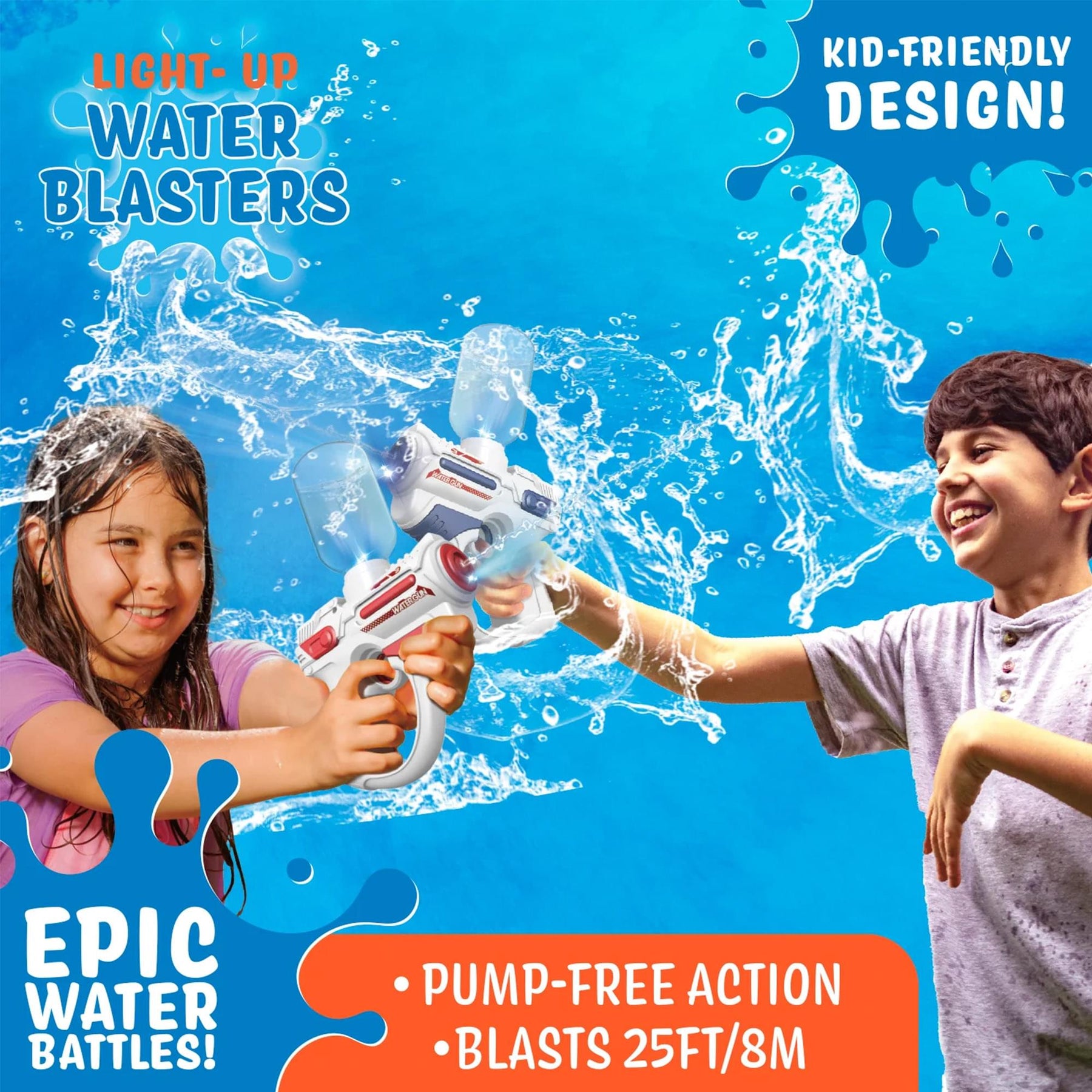 Light-Up Electric Water Gun 2 Pack
