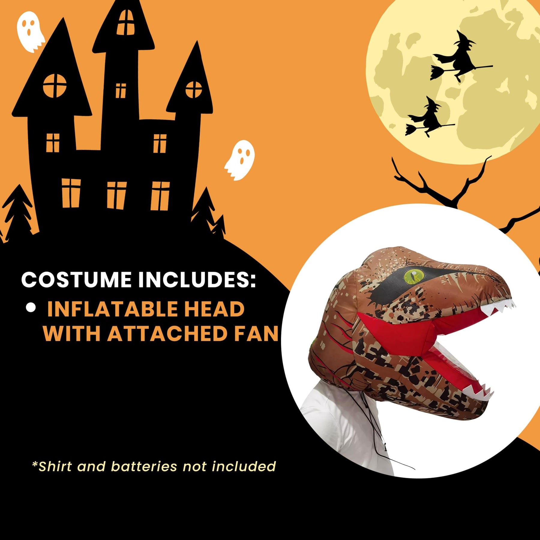 Inflatable Dinosaur Head Adult