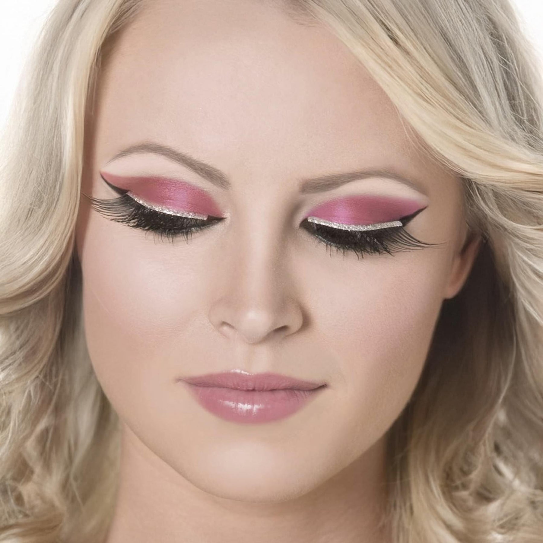 Black & Silver Glitter Eyelashes Adult Costume