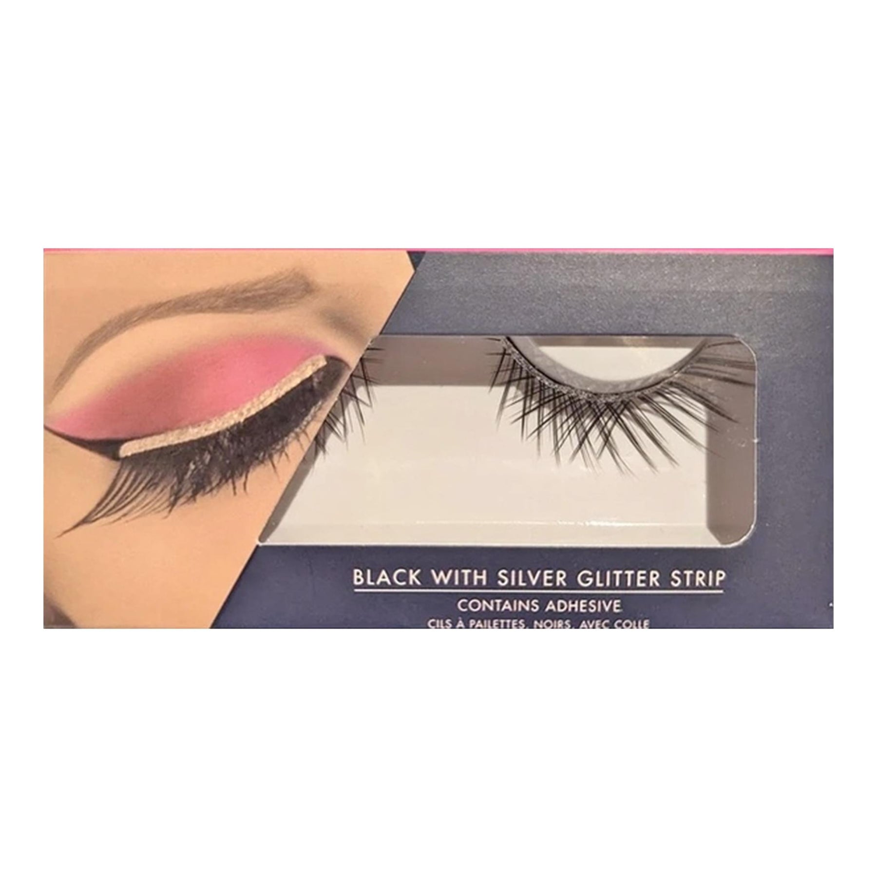 Black & Silver Glitter Eyelashes Adult Costume