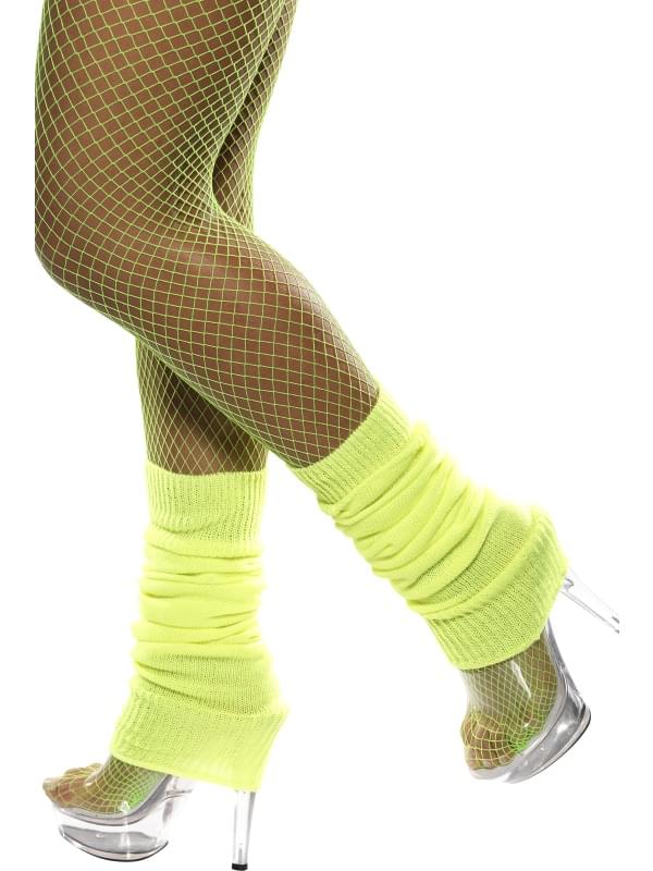 80's Neon Yellow Leg Warmers Costume Accessory