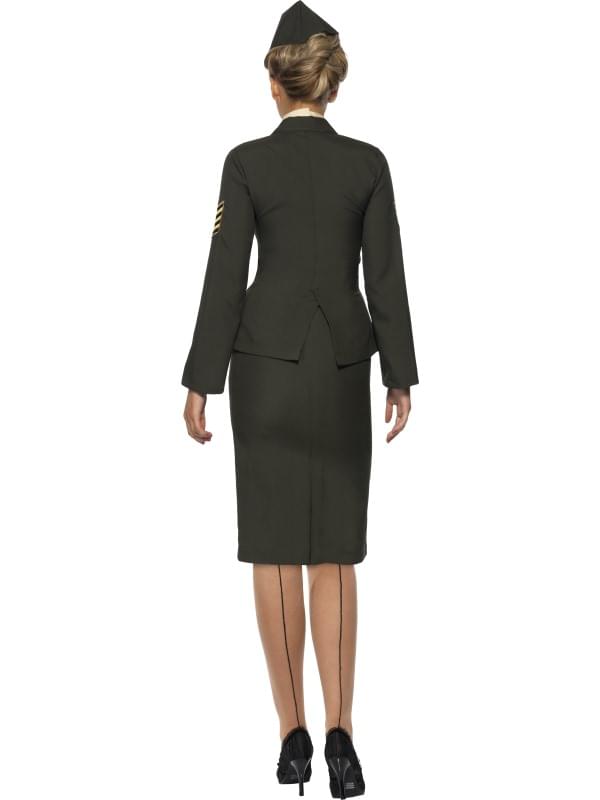 Wartime Officer Costume Uniform Dress Adult: Green