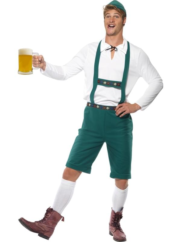 Oktoberfest Lederhosen Costume Adult: Green