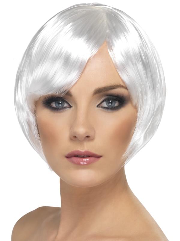 Babe Short Bob Costume Wig Adult White