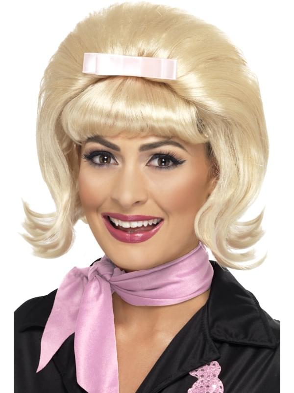 50's Flicked Beehive Bob Costume Wig Adult: Blonde