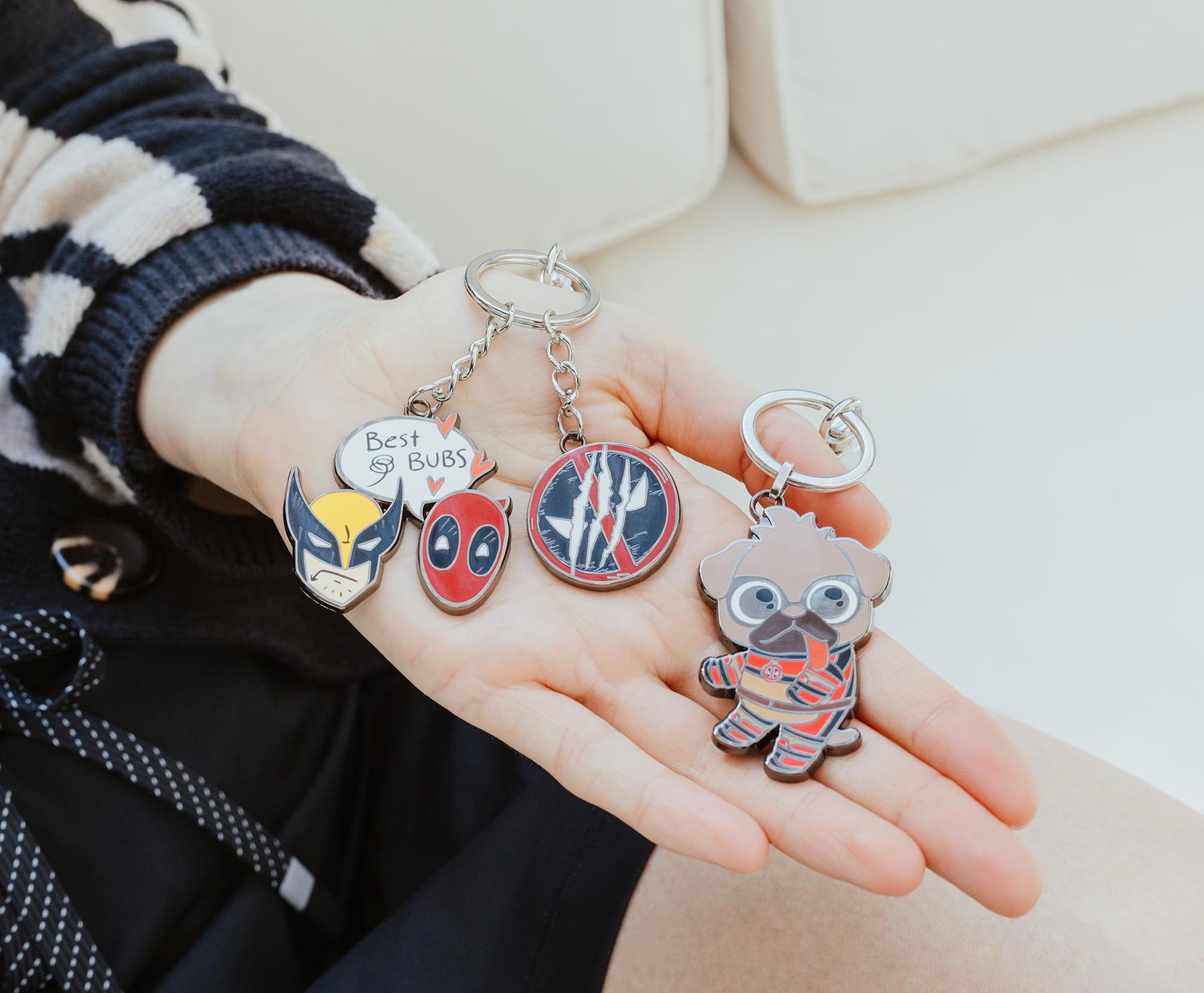 Marvel Studios Deadpool & Wolverine "Best Bubs" Enamel Charm Keychain