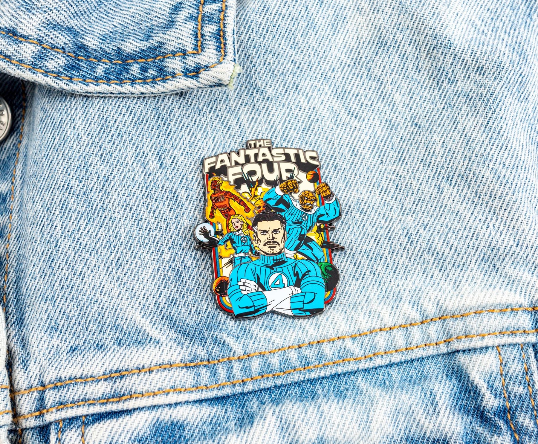 Marvel Studios The Fantastic Four: First Steps Team Collage Enamel Pin