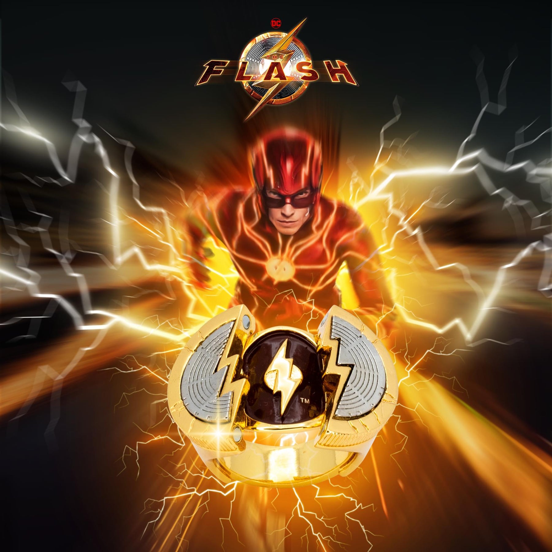 DC The Flash Movie Costume Ring 24kt Gold Replica | SDCC 2023 Exclusive