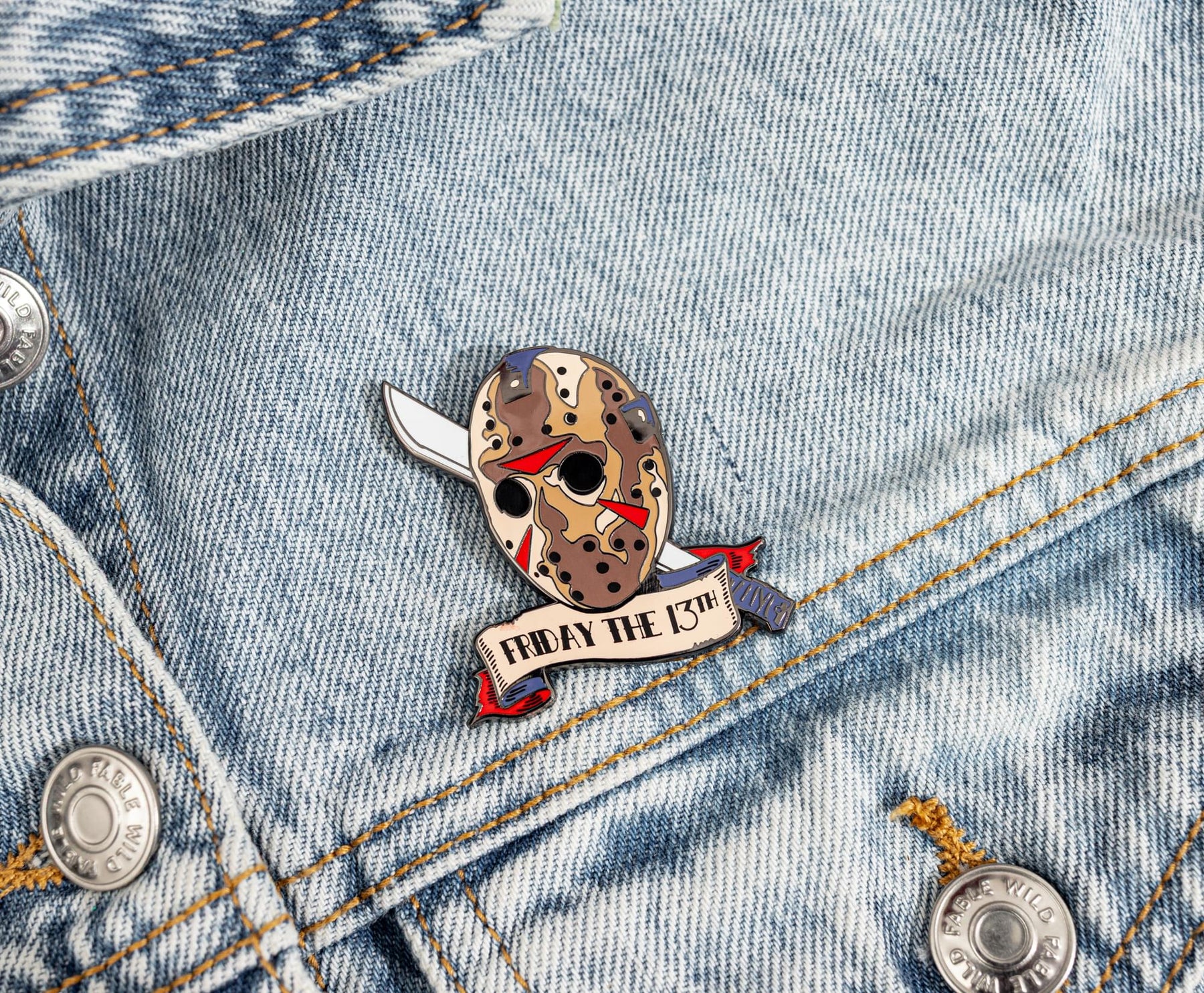 Friday The 13th Jason Voorhees Mask With Machete Enamel Pin