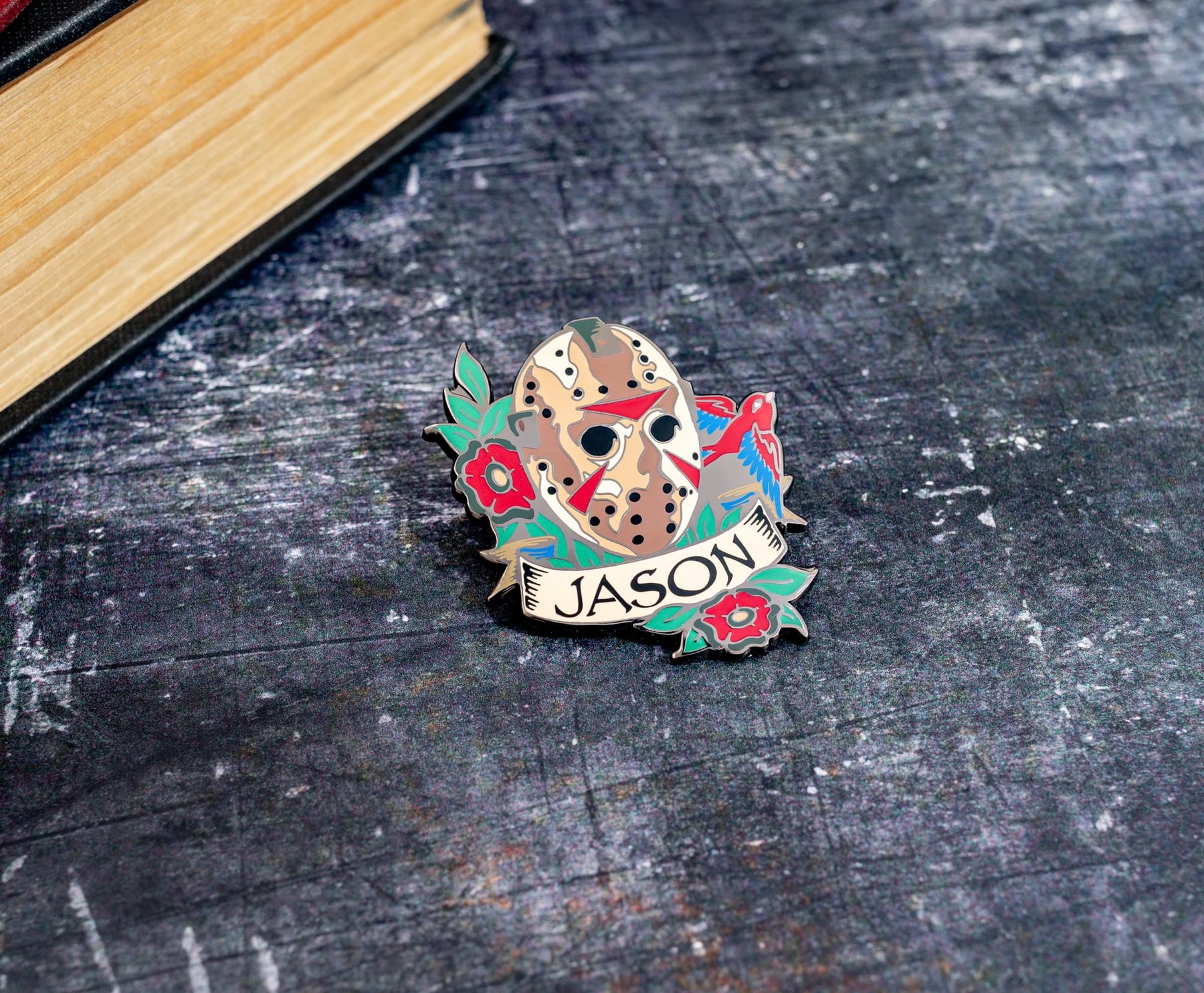 Friday The 13th Jason Voorhees Mask Traditional Tattoo Enamel Pin