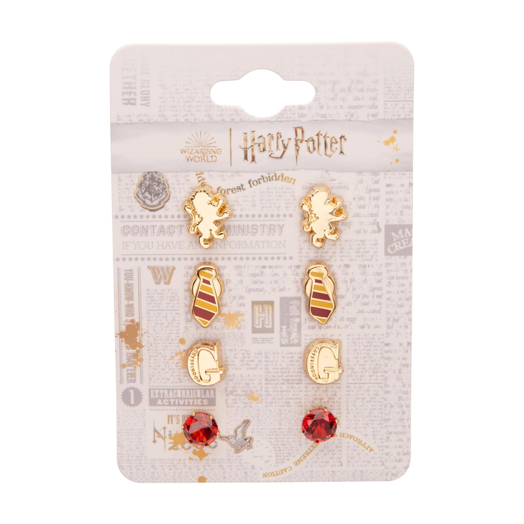 Harry Potter House Gryffindor 4-Piece Stud Earring Set