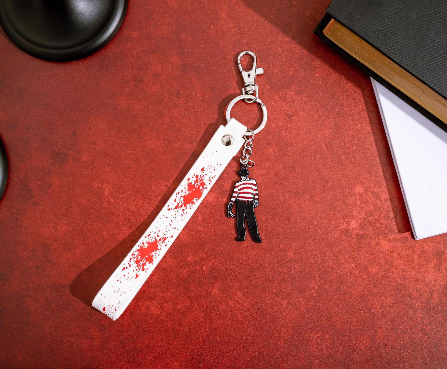 A Nightmare On Elm Street Freddy Krueger Enamel Keychain With Lanyard Strap