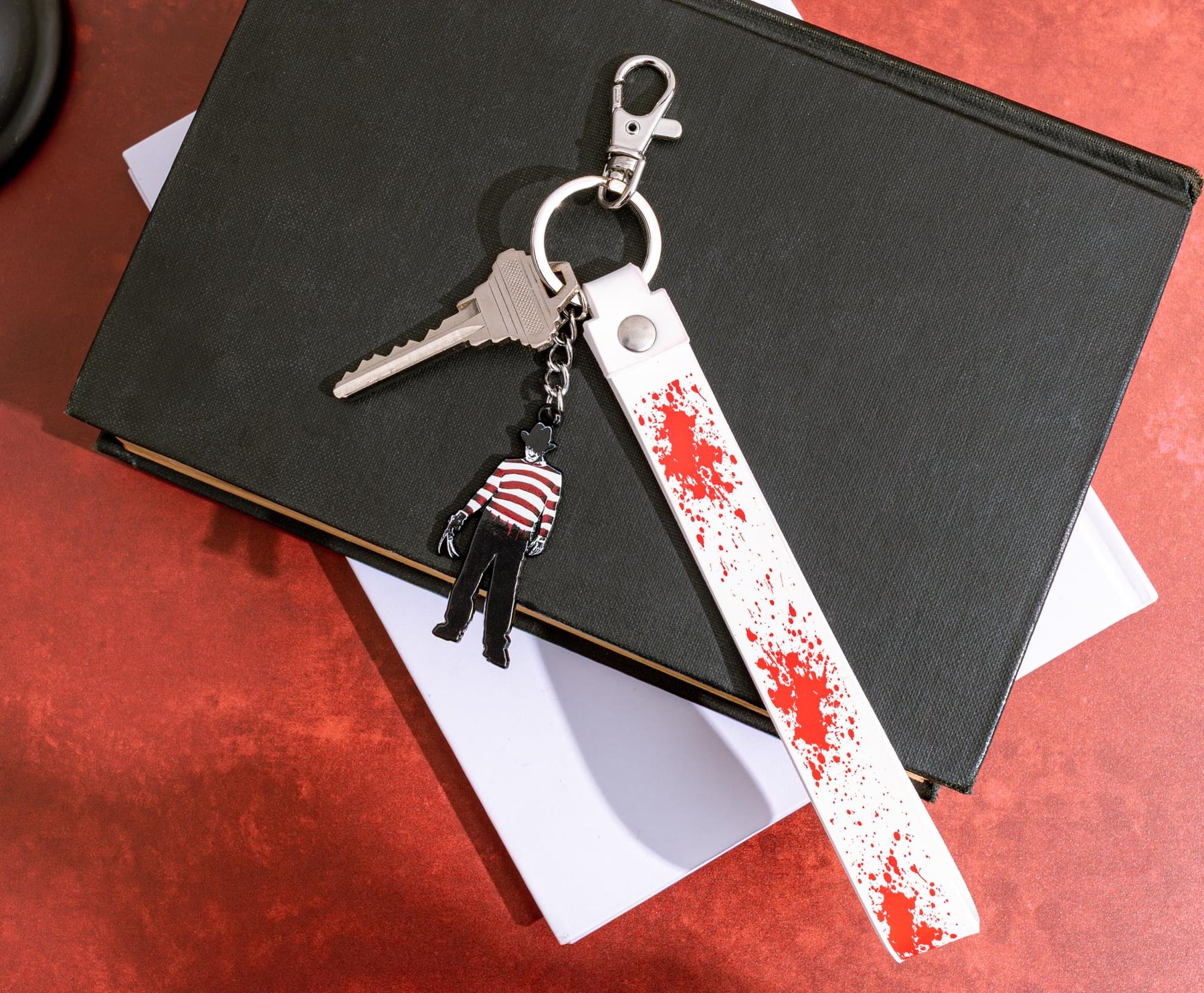 A Nightmare On Elm Street Freddy Krueger Enamel Keychain With Lanyard Strap