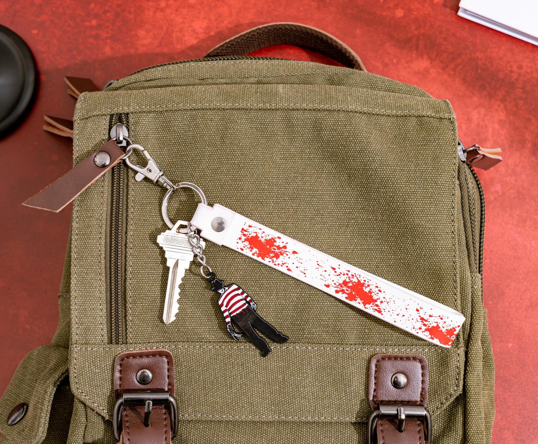 A Nightmare On Elm Street Freddy Krueger Enamel Keychain With Lanyard Strap