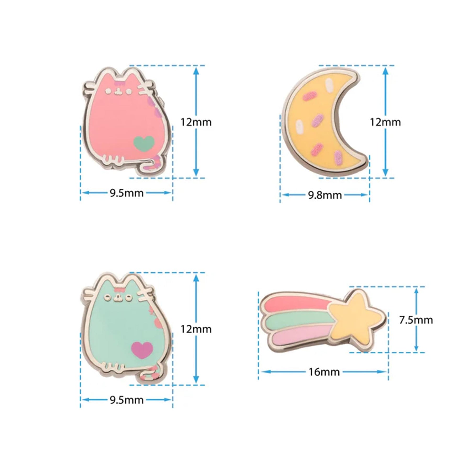 Pusheen Space 4-Piece Enamel Stud Earring Set