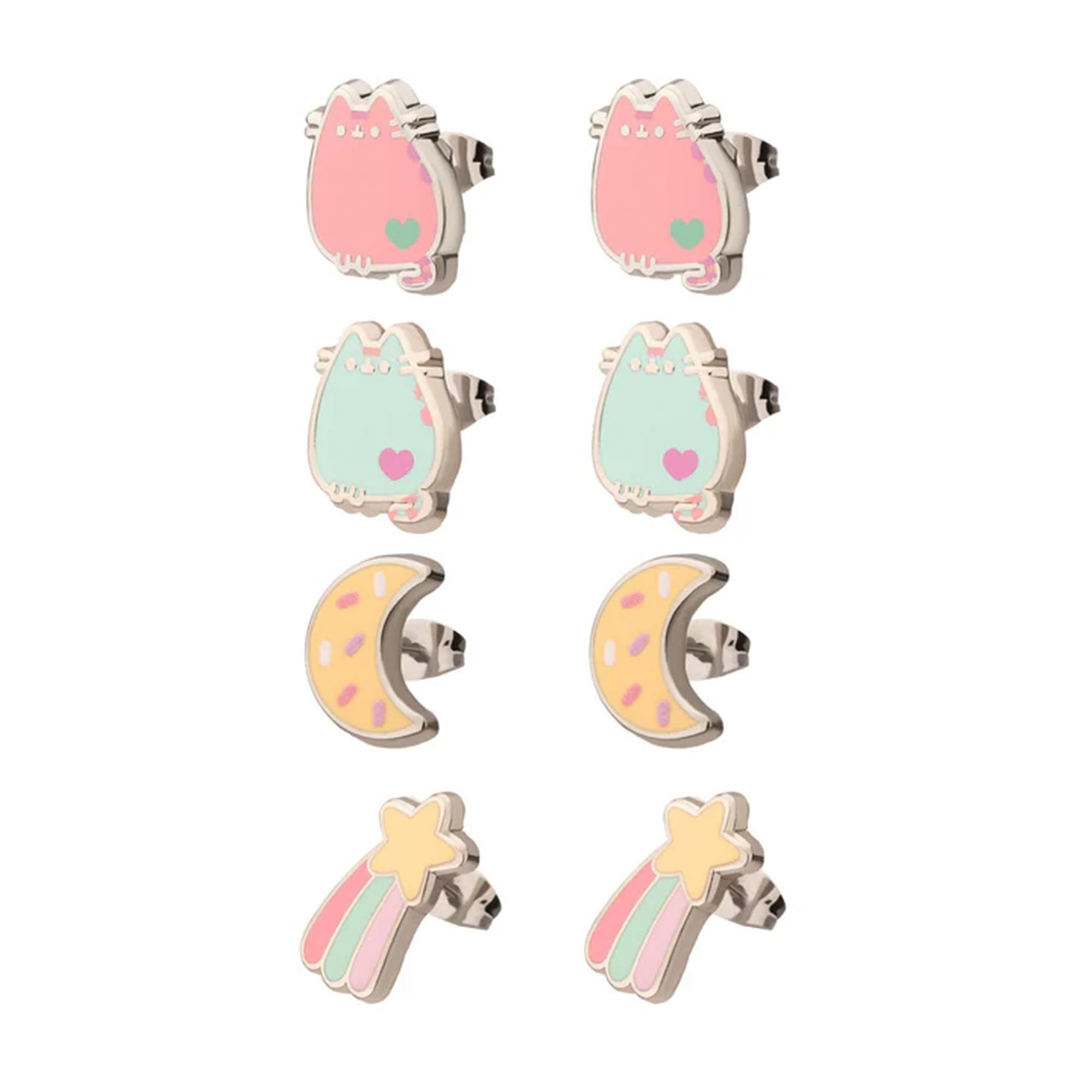 Pusheen Space 4-Piece Enamel Stud Earring Set