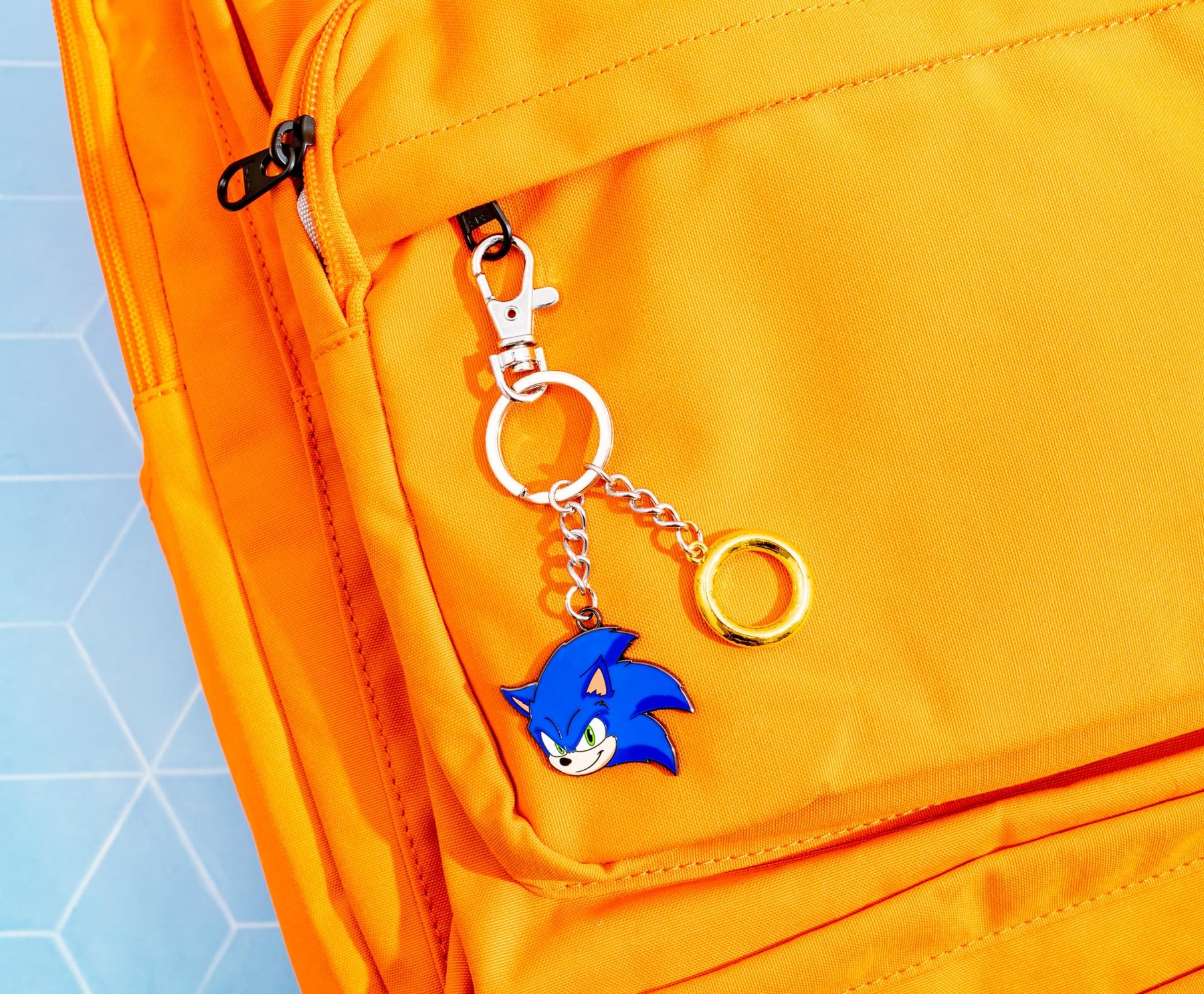 Sonic The Hedgehog Sonic and Ring Charms Keychain