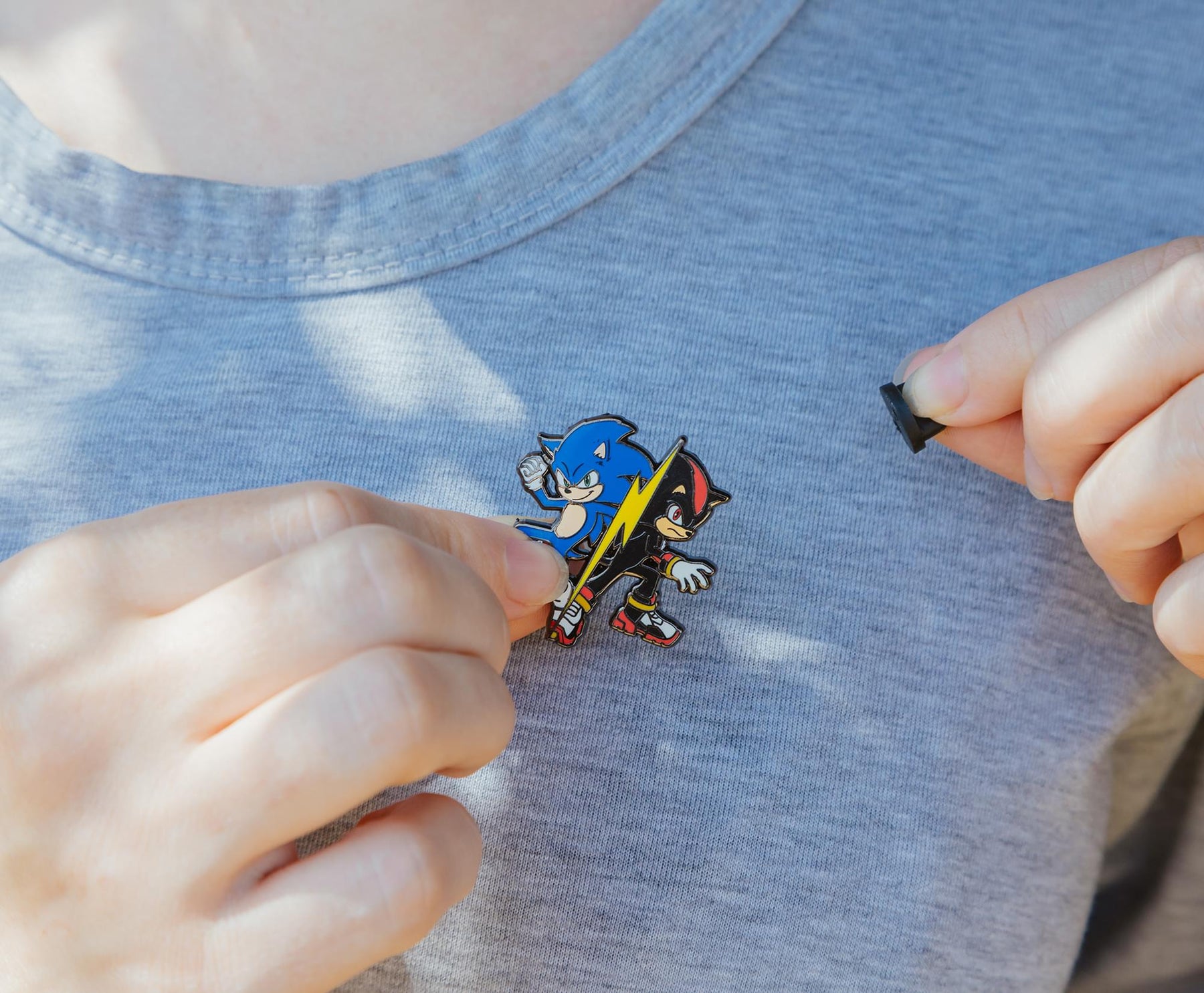 Sonic The Hedgehog 3 Sonic and Shadow Enamel Pin