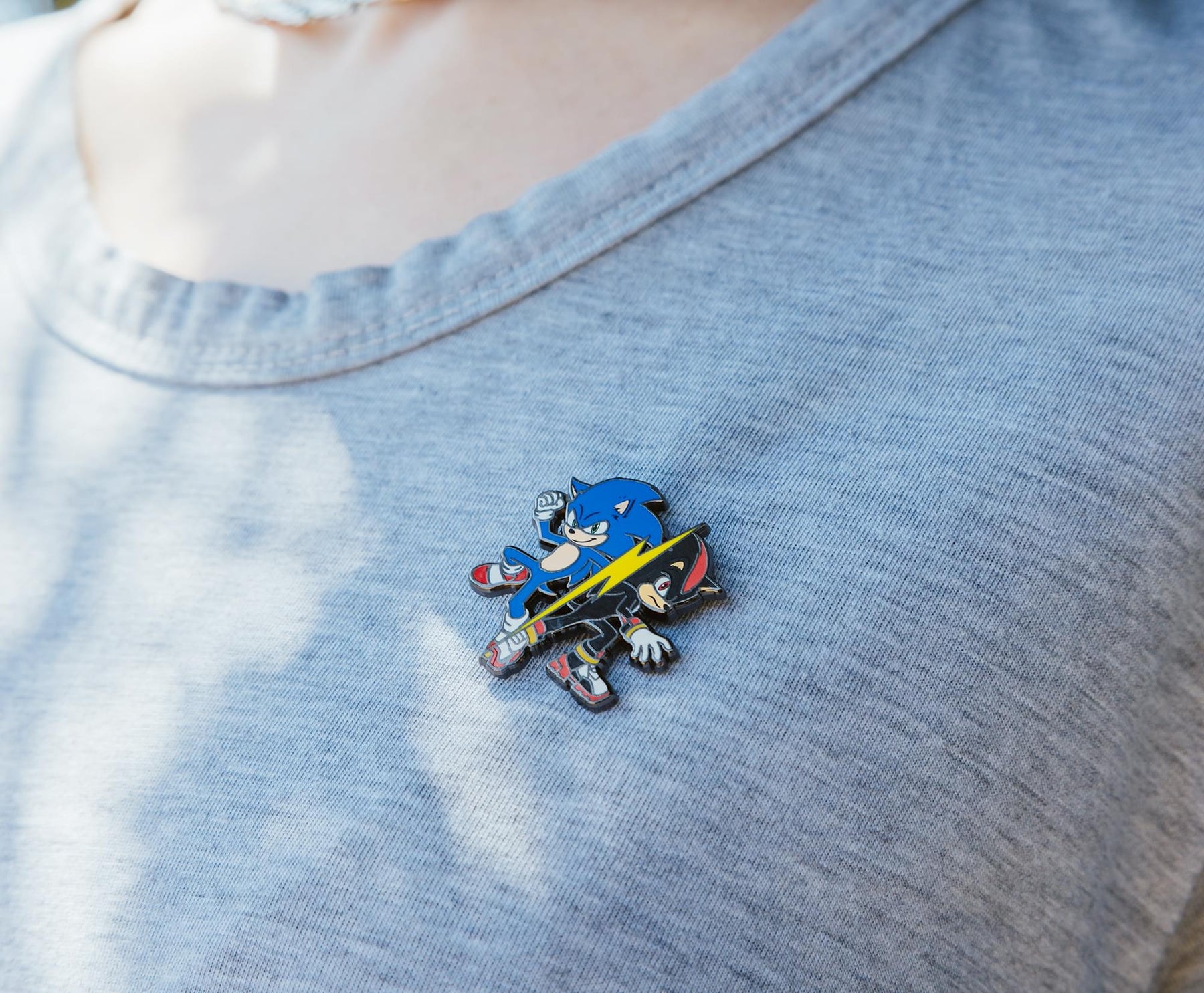 Sonic The Hedgehog 3 Sonic and Shadow Enamel Pin