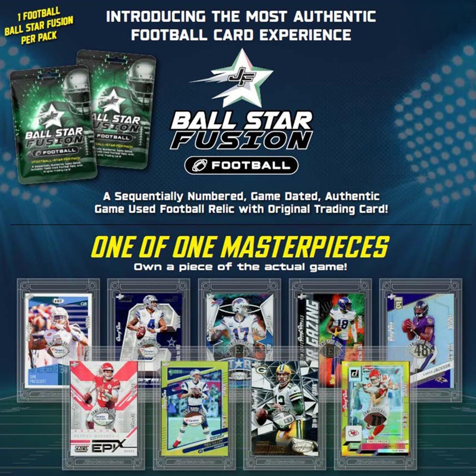 NFL 2025 Ball Star Fusion Football Trading Card Pack