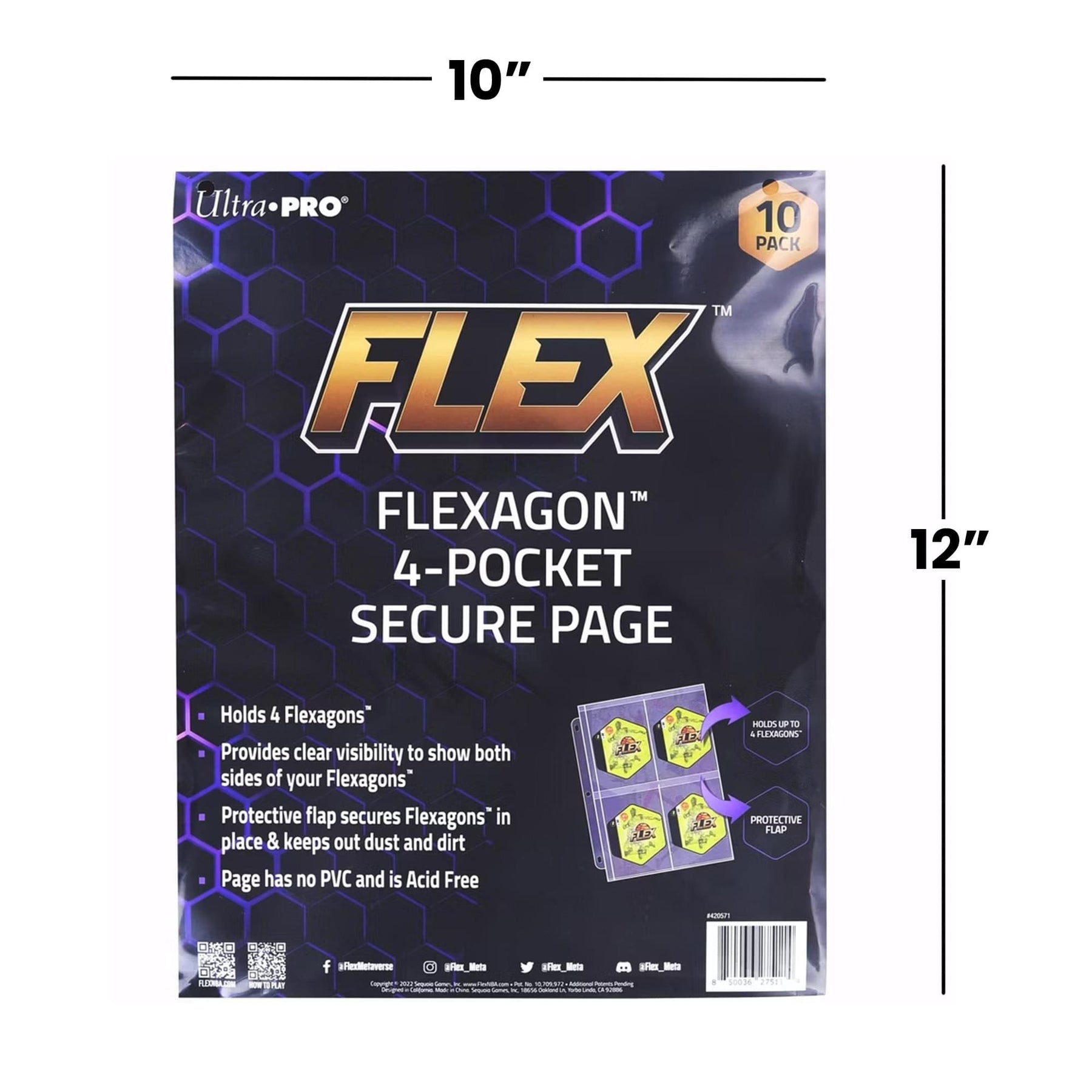 NBA FLEX Flexagon 4-Pocket Secure Page | 10 Per Pack