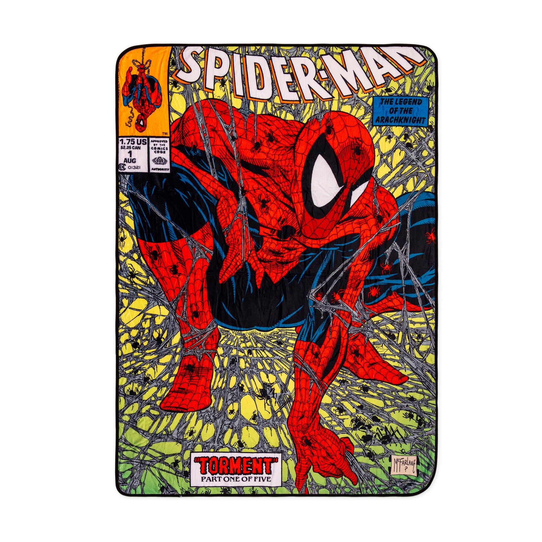 Marvel Comics Spider-Man Comic Book Cover Fleece Throw Blanket | 45 x 60 Inches