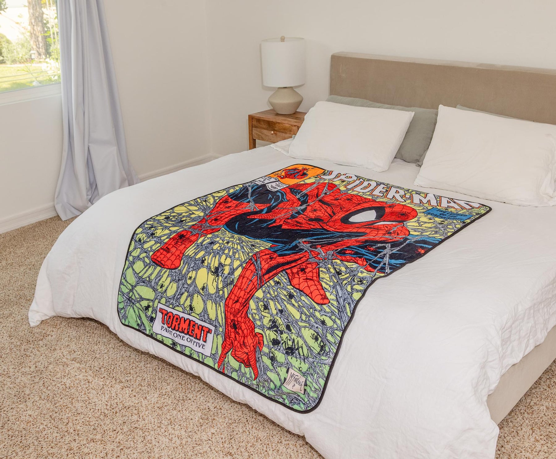 Marvel Comics Spider-Man Comic Book Cover Fleece Throw Blanket | 45 x 60 Inches