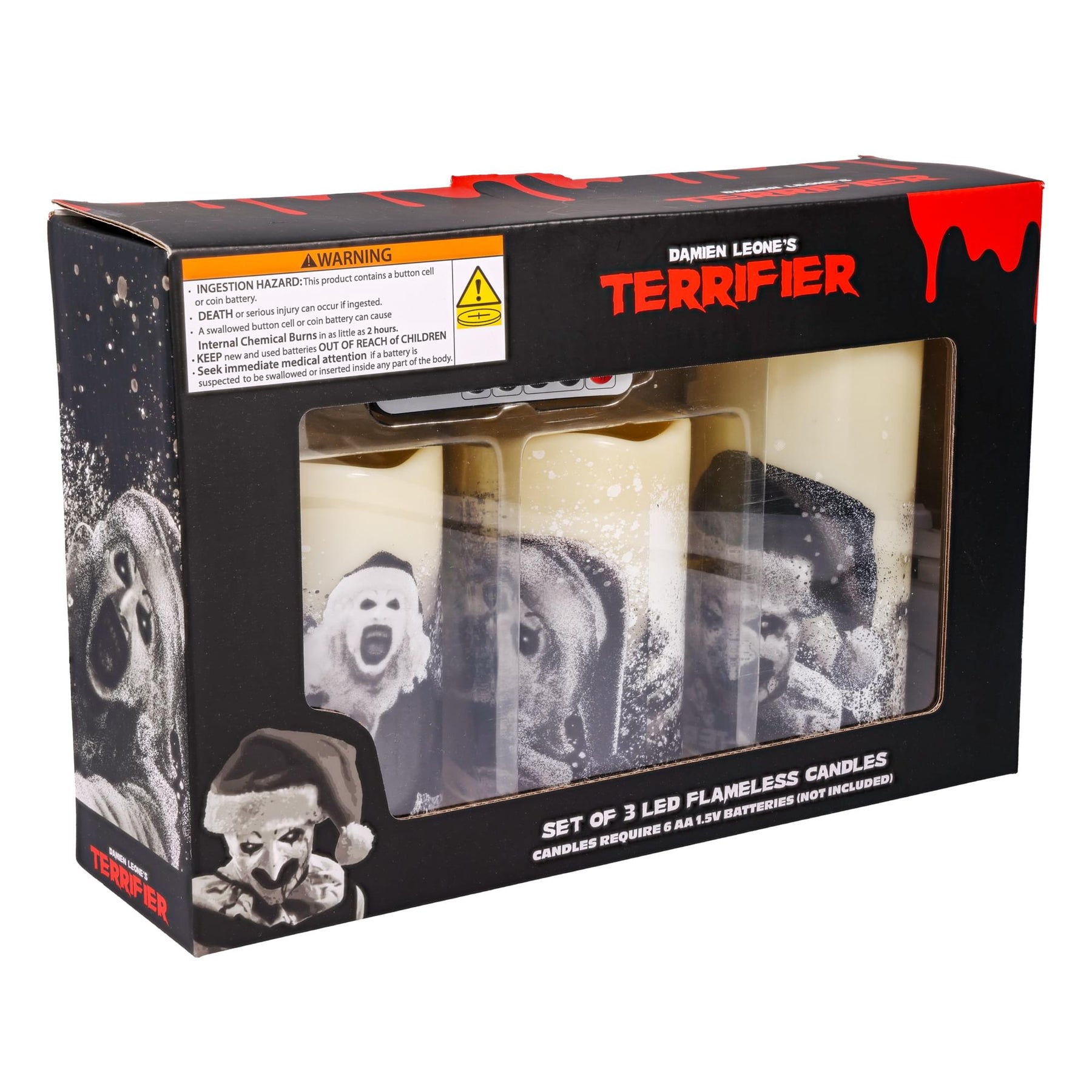 Terrifier 3-Piece LED Flameless Candle Set With Remote Control