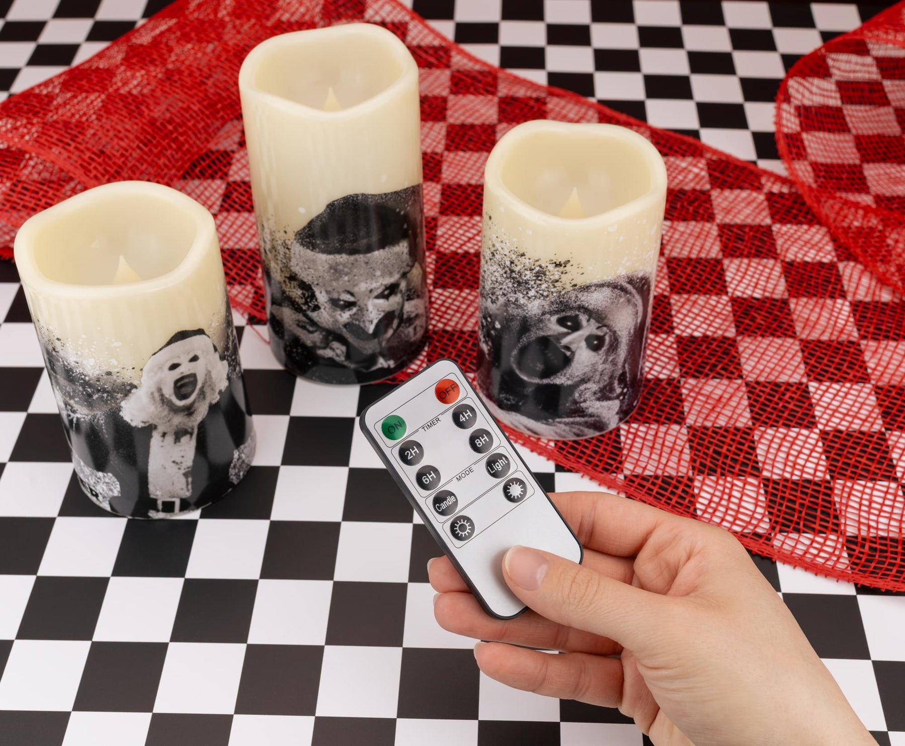 Terrifier 3-Piece LED Flameless Candle Set With Remote Control