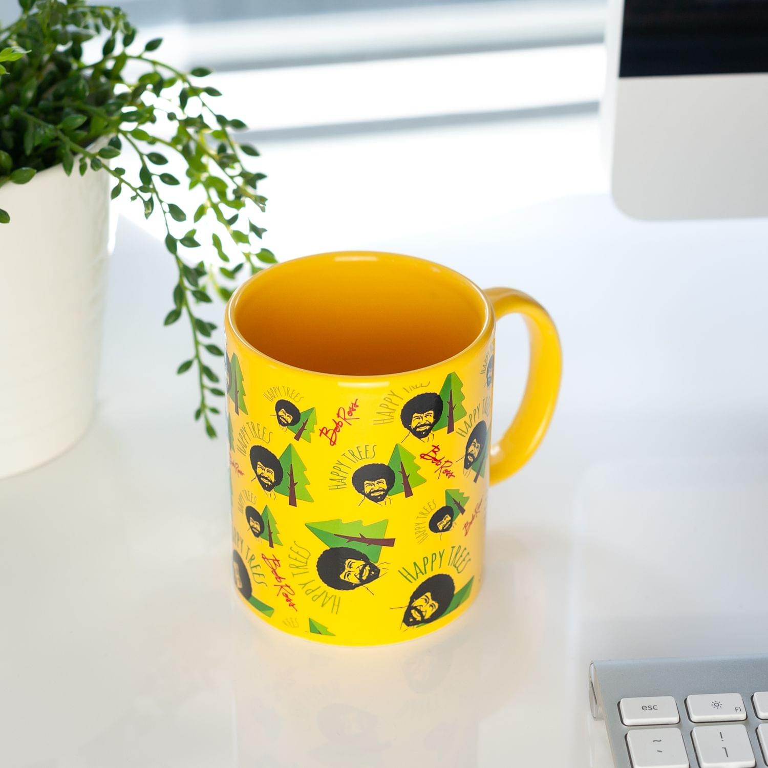Bob Ross Collectibles | Bob Ross Happy Trees Mug | Yellow