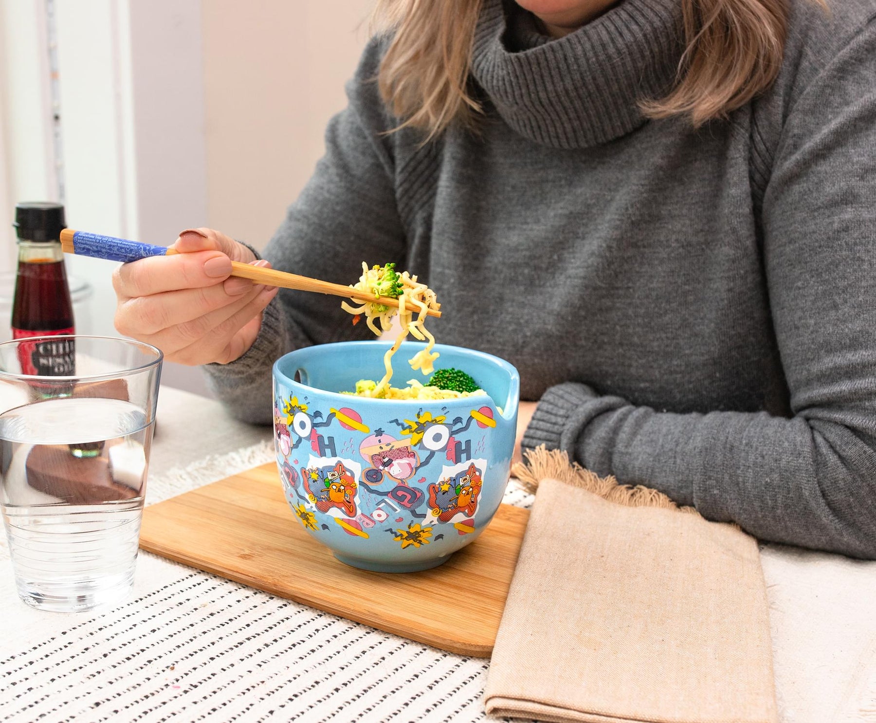 Adventure Time Toss Print 20-Ounce Ramen Bowl and Chopstick Set