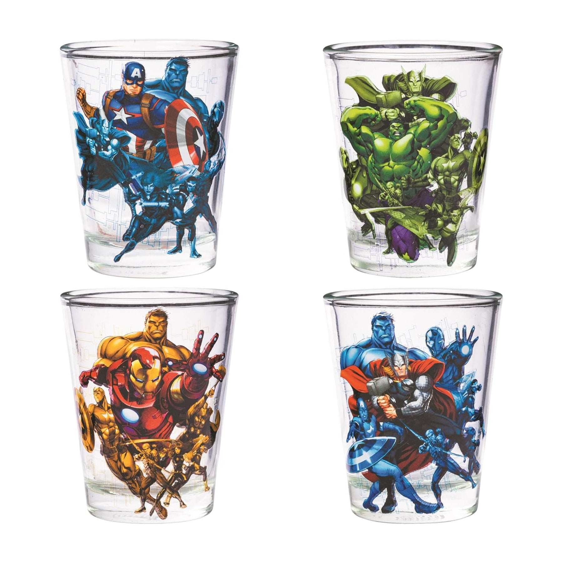 Marvel Avengers 2-Ounce Mini Shot Glasses | Set of 4